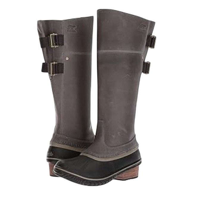 SOREL New Sorel Slimpack Riding Tall II Gray Leather Snow Boot Siz Size US 10 / IT 40 - 14 Thumbnail