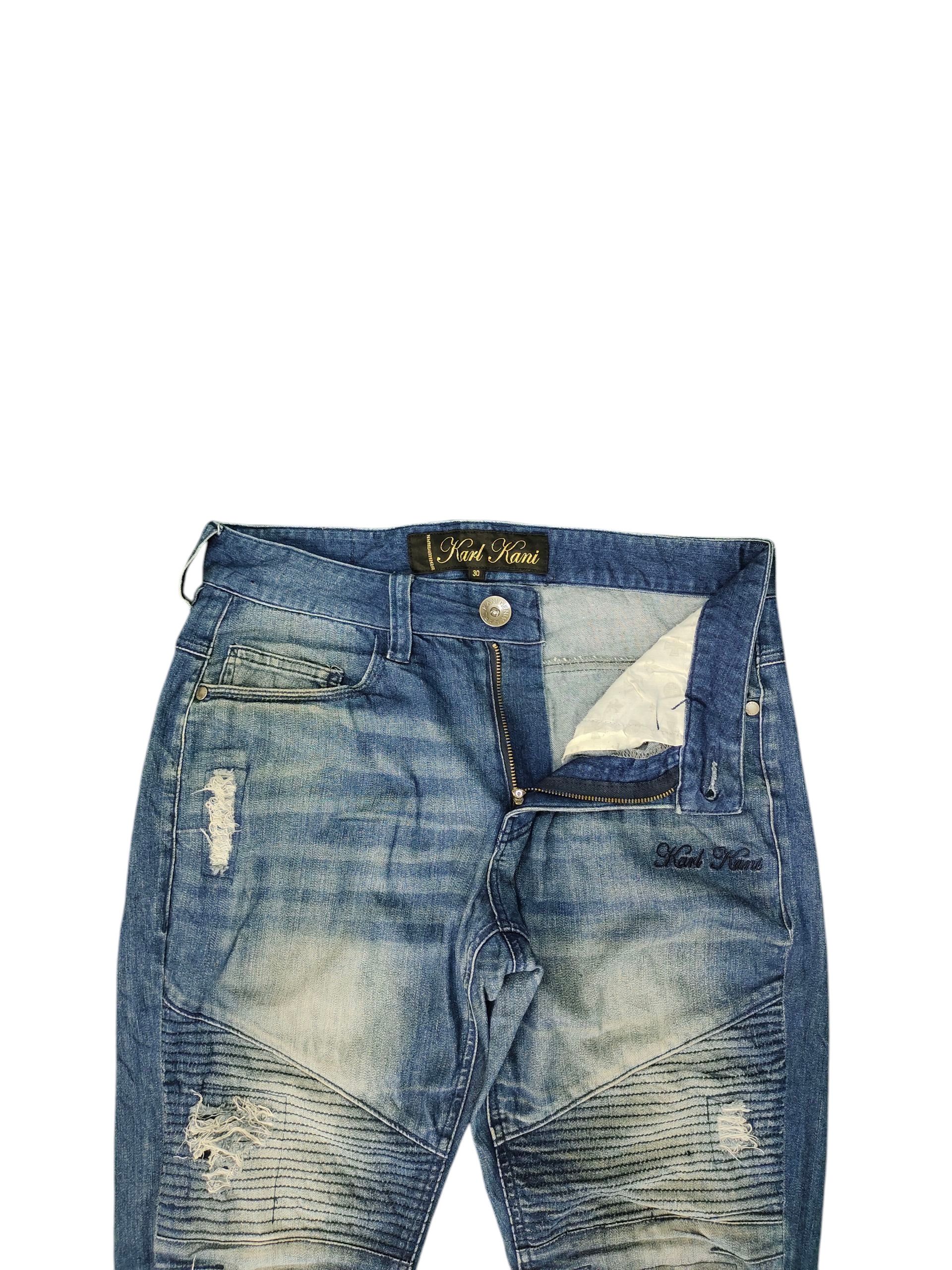 Karl Kani Vintage Karl Kani Distress Moto Biker Denim Pants Size US 30 / EU 46 - 2 Thumbnail
