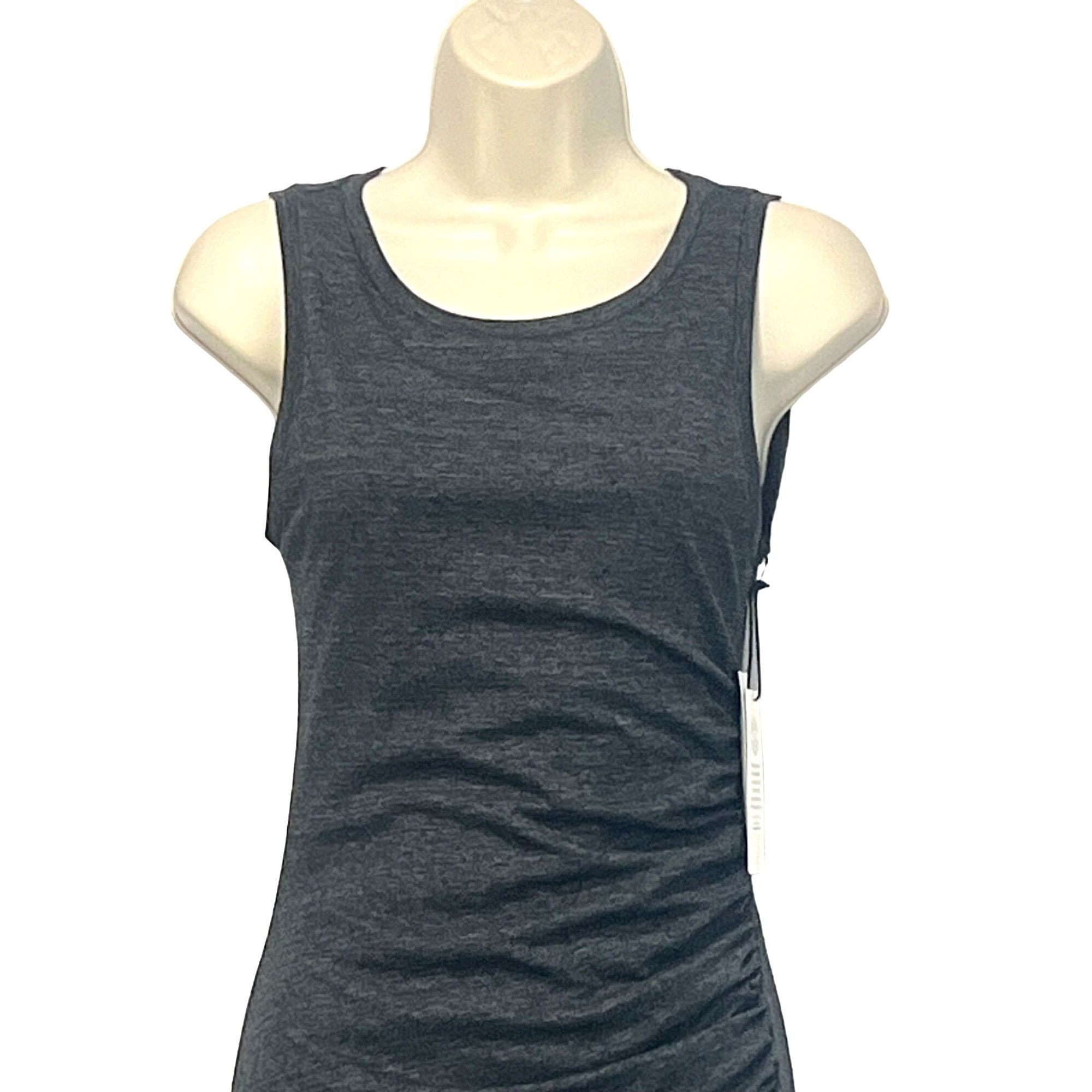 Treasure & Bond Treasure & Bond Ruched Side Sleeveless Dress Medium Charcoal Size XS / US 0-2 / IT 36-38 - 3 Thumbnail
