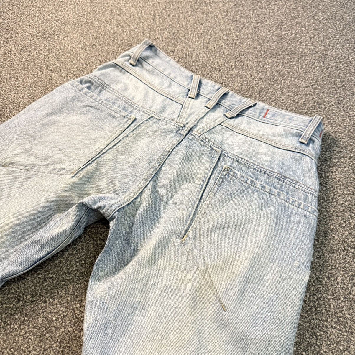 Marithe + Francois Girbaud 2000 y2k MFG Fashionista Light Wash Blue Distressed Denim Size US 31 - 9 Thumbnail