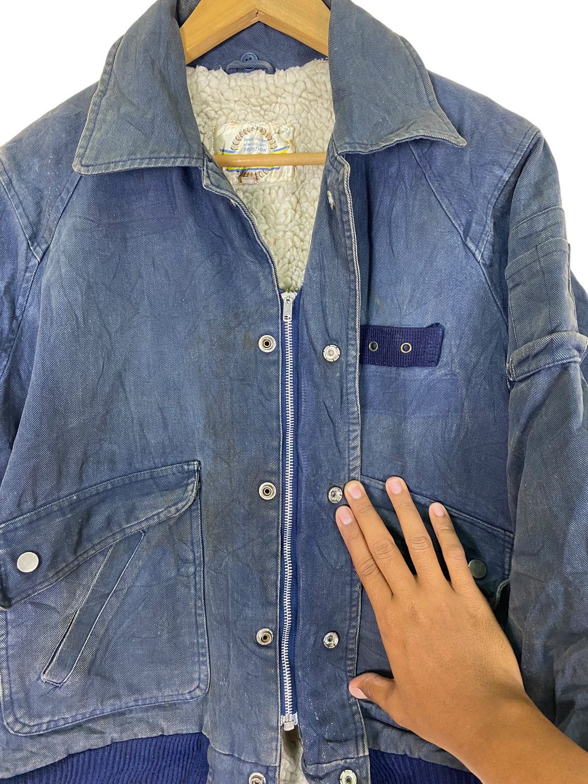 Japanese Brand × Vintage Vintage 90s Spurtion Inner Sherpa Bomber Jacket Size US L / EU 52-54 / 3 - 9 Thumbnail