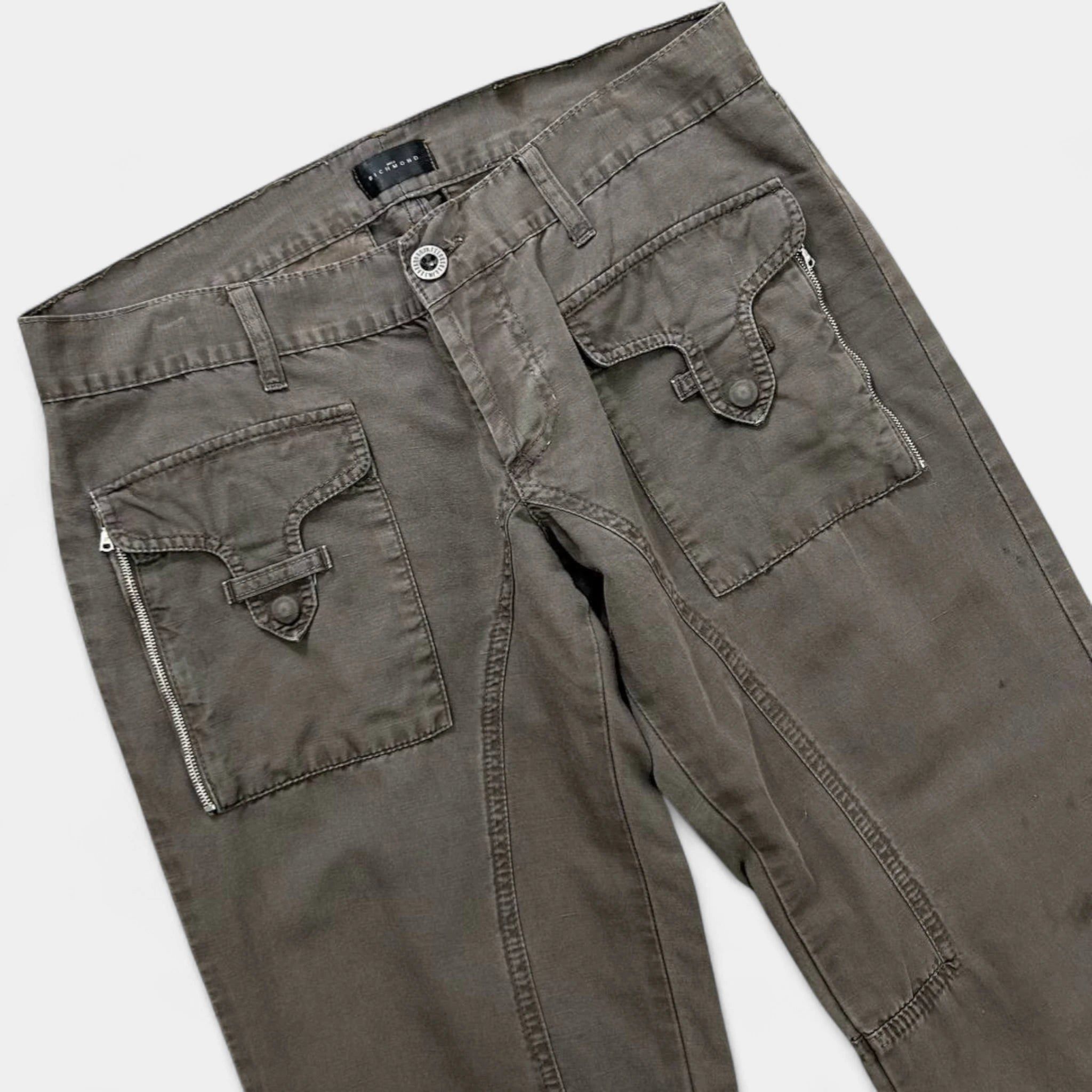 John Richmond Richmond Dark Brown Cargo Pants Size US 33 - 2 Thumbnail