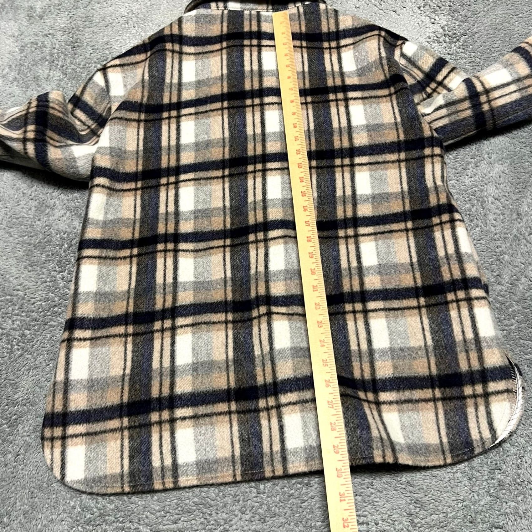 Vintage VINTAGE? Evereve Simone Plaid Shacket Women Medium Soft Brushed Fleece Button Down Jacket Shirt Womens Brown M Size M / US 6-8 / IT 42-44 - 6 Thumbnail