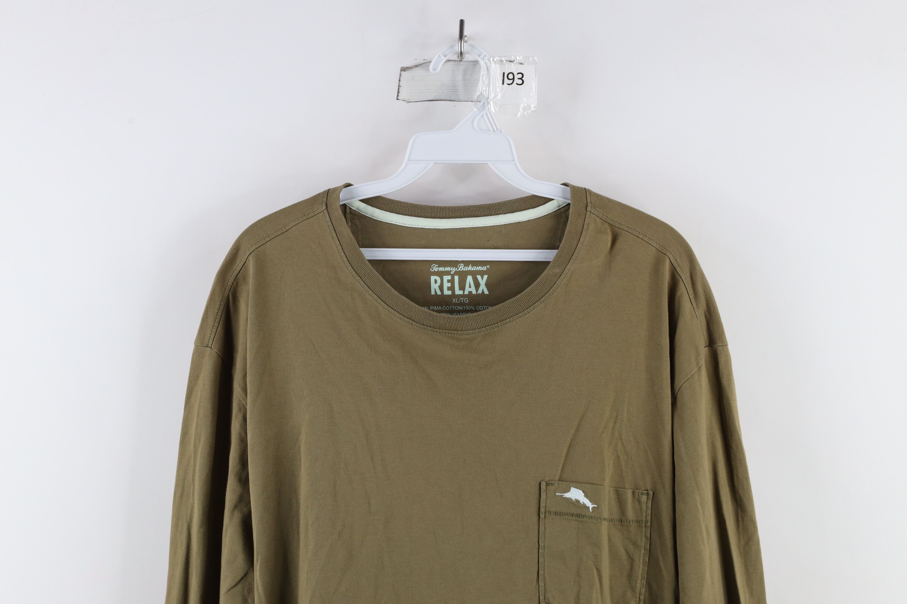 Tommy Bahama × Vintage Tommy Bahama Relax Logo Long Sleeve Pocket T-Shirt Olive Size US XL / EU 56 / 4 - 2 Thumbnail