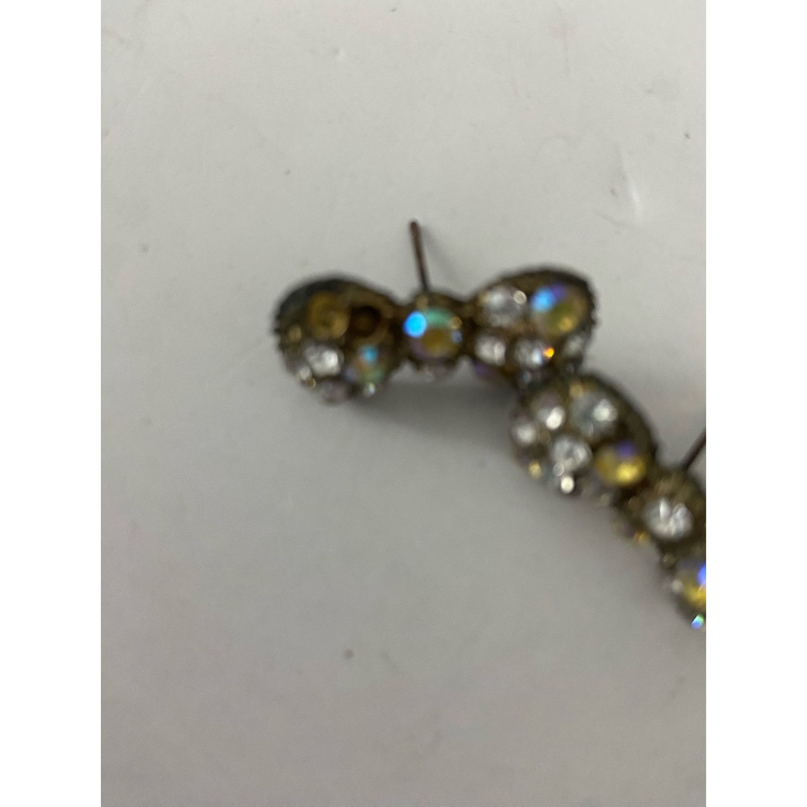 Vintage vintage crystal bow earrings tone Size ONE SIZE - 2 Thumbnail