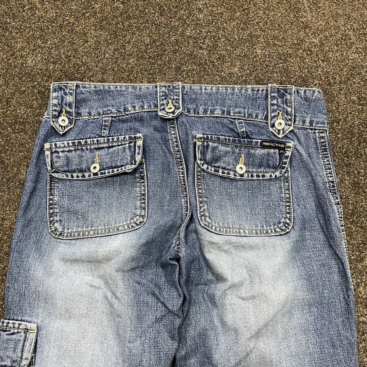 Vintage Y2K Baggy Cargo Pants Distressed Multi Pocket Skate Jeans Size 32" / US 10 / IT 46 - 3 Thumbnail