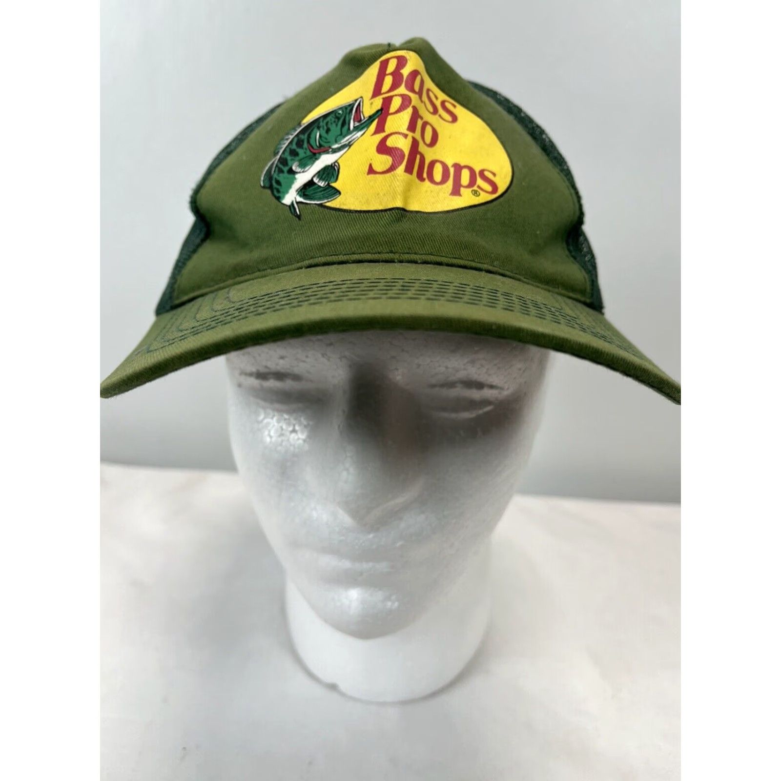 Bass Pro Shops Bass Pro Shops Trucker Hat Baseball Cap GUC OSFM SnapBack Green Baseball Cap Men One Size OSFM Size ONE SIZE - 2 Thumbnail