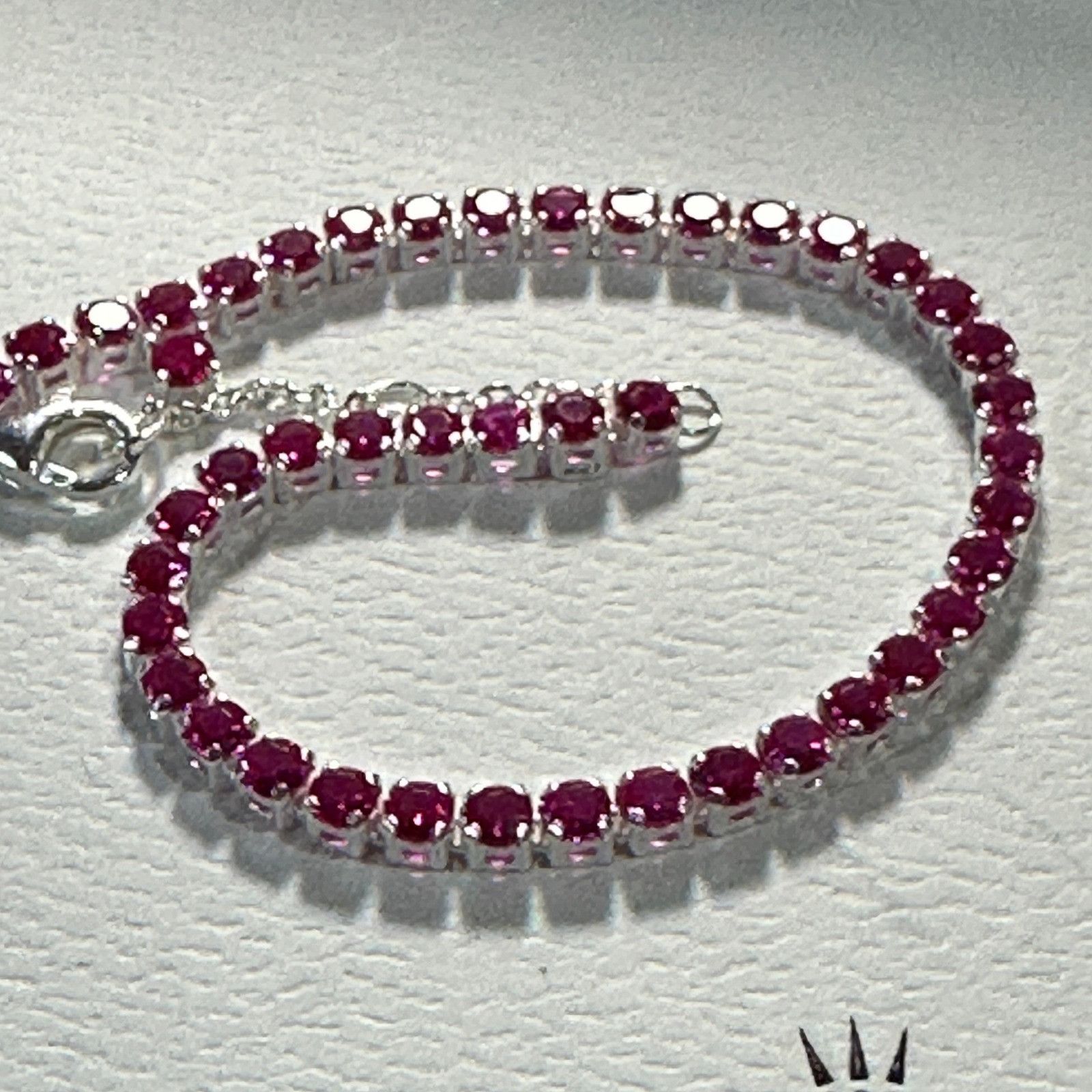 pandora Authentic Pandora, SZ 20CM, Hot Pink Crystal Tennis Bracelet Size ONE SIZE - 4 Thumbnail