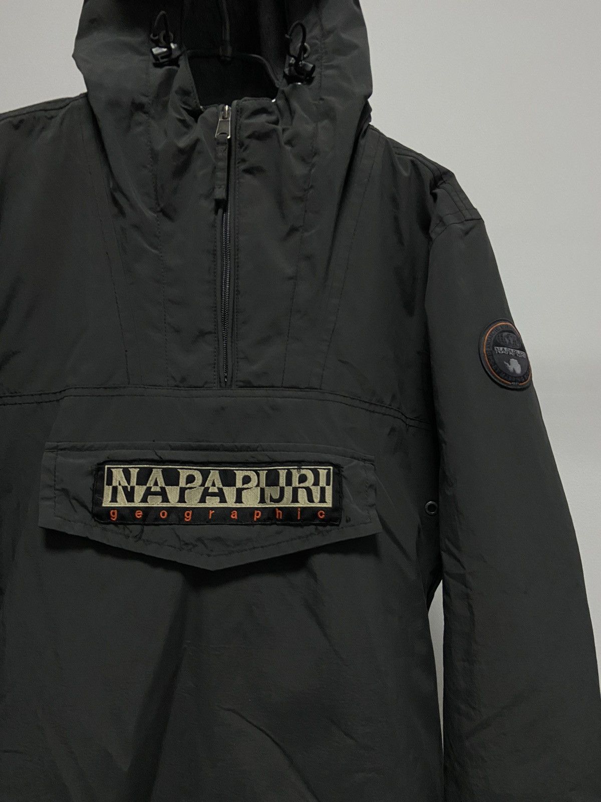 Napapijri × Vintage Napapijri anorak Jacket big Logo pocket Vintage fleece Size US S / EU 44-46 / 1 - 2 Thumbnail