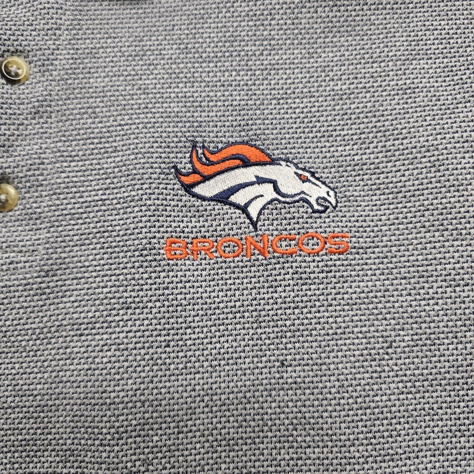 Vintage Vintage Denver Broncos Polo Mens XL Gray NFL Embroidered Size US XL / EU 56 / 4 - 2 Thumbnail