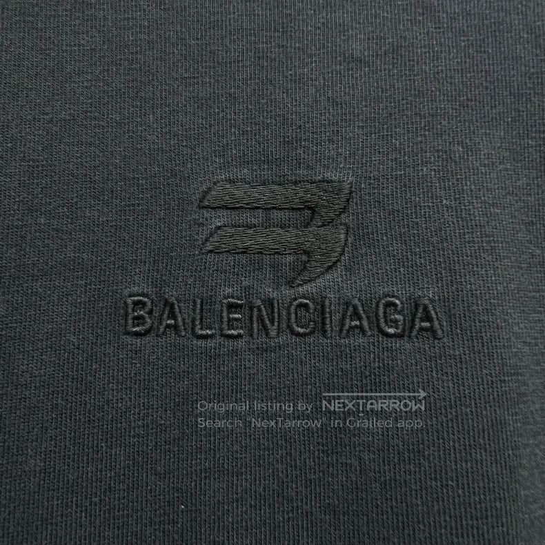 Balenciaga Balenciaga Black Boomerang Embroidered Long Sleeve Sweatsh Size US S / EU 44-46 / 1 - 7 Thumbnail