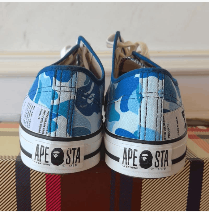 Bape A Bathing Ape ABC Camo Canvas Sneaker Blue Size US 12 / EU 45 - 8 Thumbnail