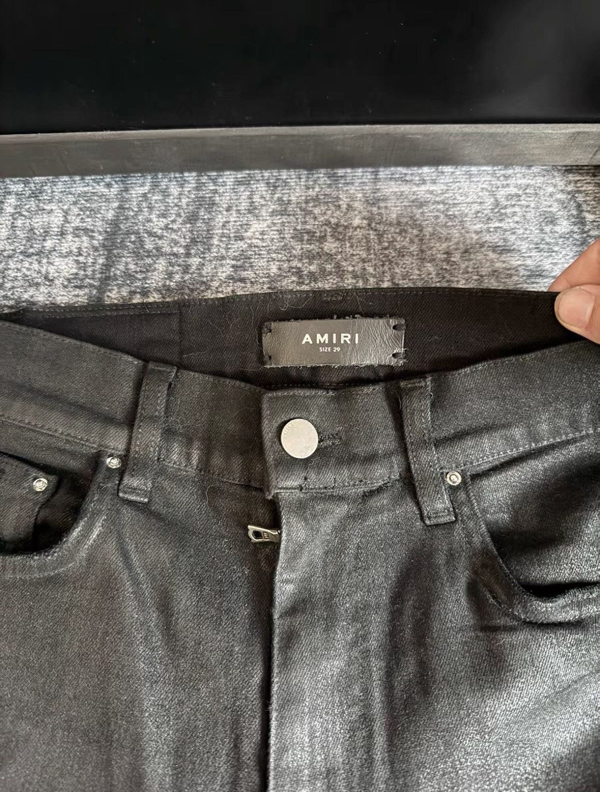 Amiri Amiri Knee-brushed waxed basic jeans 2501-Nextarrow Size US 29 - 3 Thumbnail
