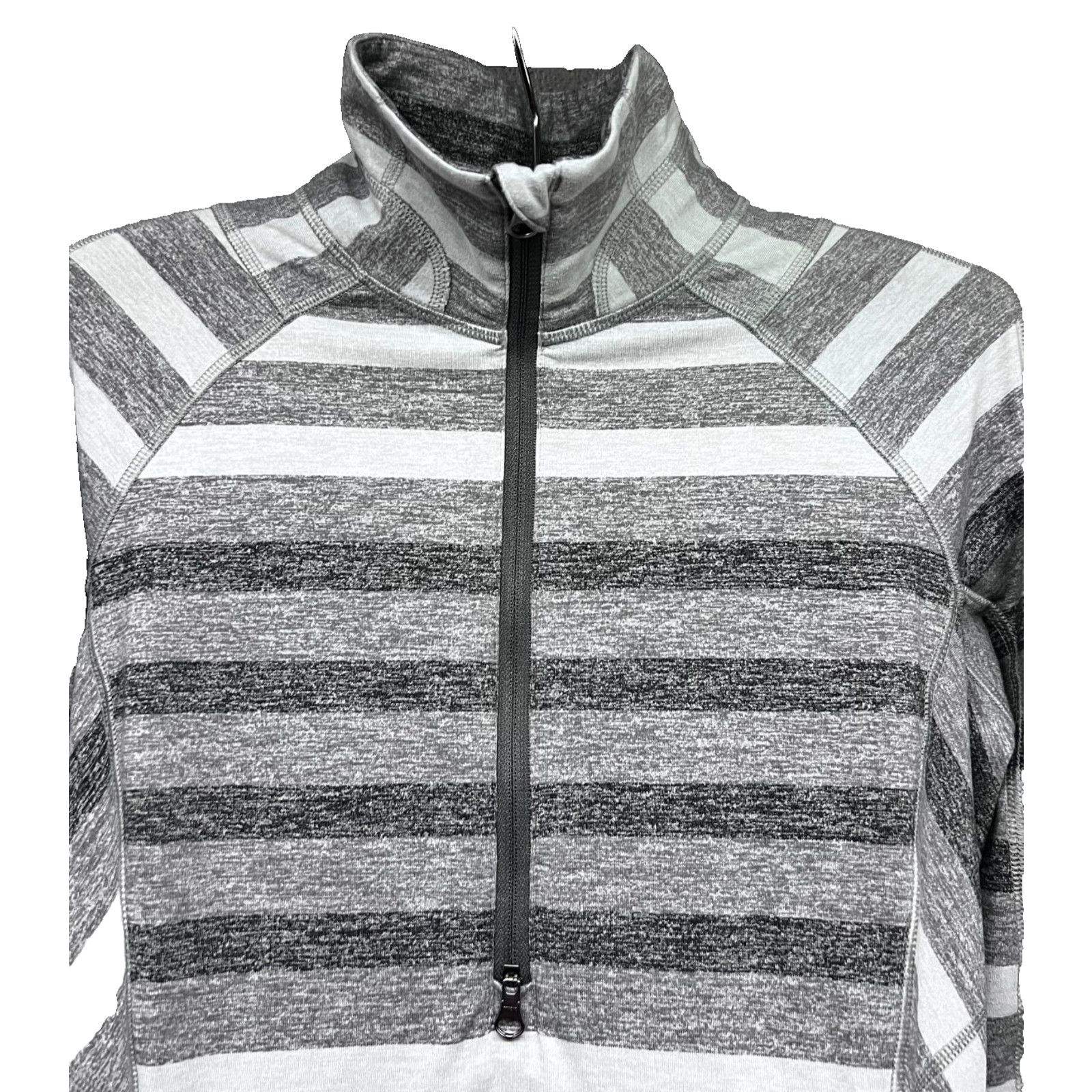 Lululemon Lululemon Race Your Pace Stripe Gray Top Shirt Sz 8 Stretch Size M / US 6-8 / IT 42-44 - 4 Thumbnail