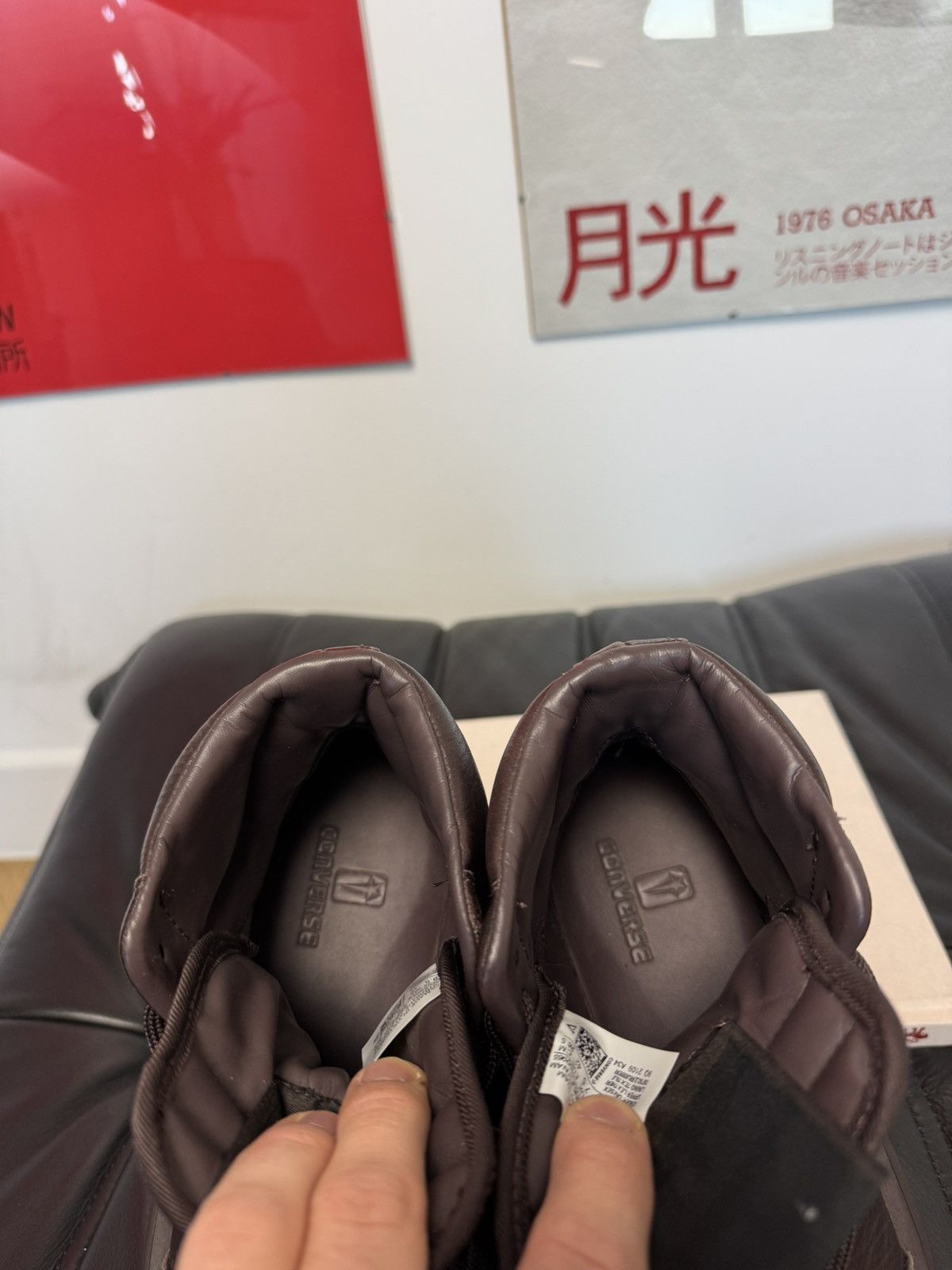 Rick Owens RICK OWENS CONVERSE TURBOWPN DARK BROWN LEATHER SNEAEKERS HI Size US 8.5 / EU 41-42 - 8 Thumbnail