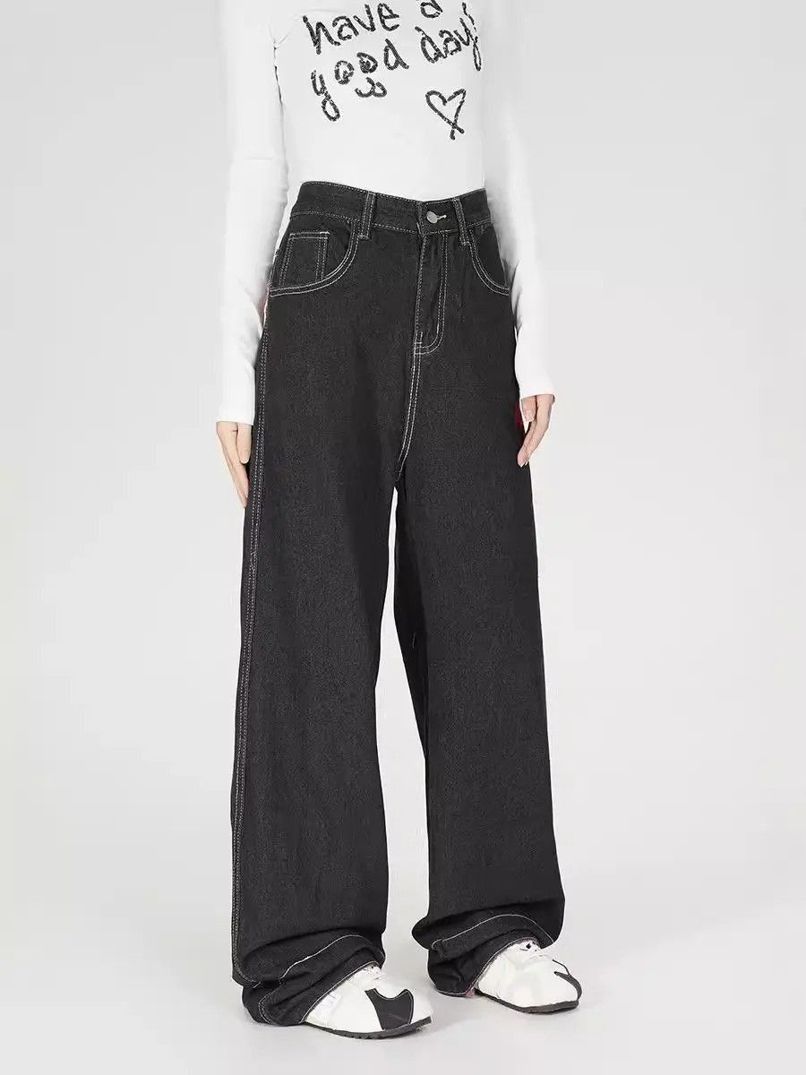 Japanese Brand Retro loose fit patchwork wide leg jeans Size US 32 / EU 48 - 4 Thumbnail