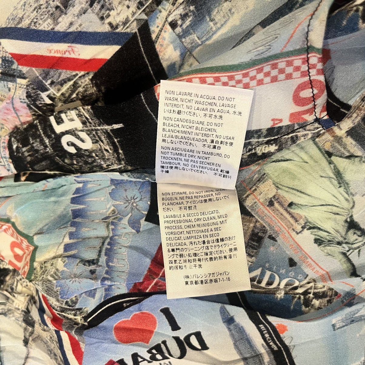 Balenciaga $1050 Balenciaga Logo Postcard Print Silk Shorts, Size 44 Size US 28 / EU 44 - 14 Thumbnail