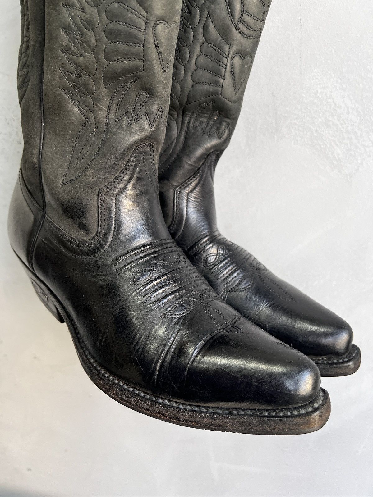Western Rise Western High Leather Boots Moto 90’s Guidi retro style Size US 8 / EU 41 - 4 Thumbnail