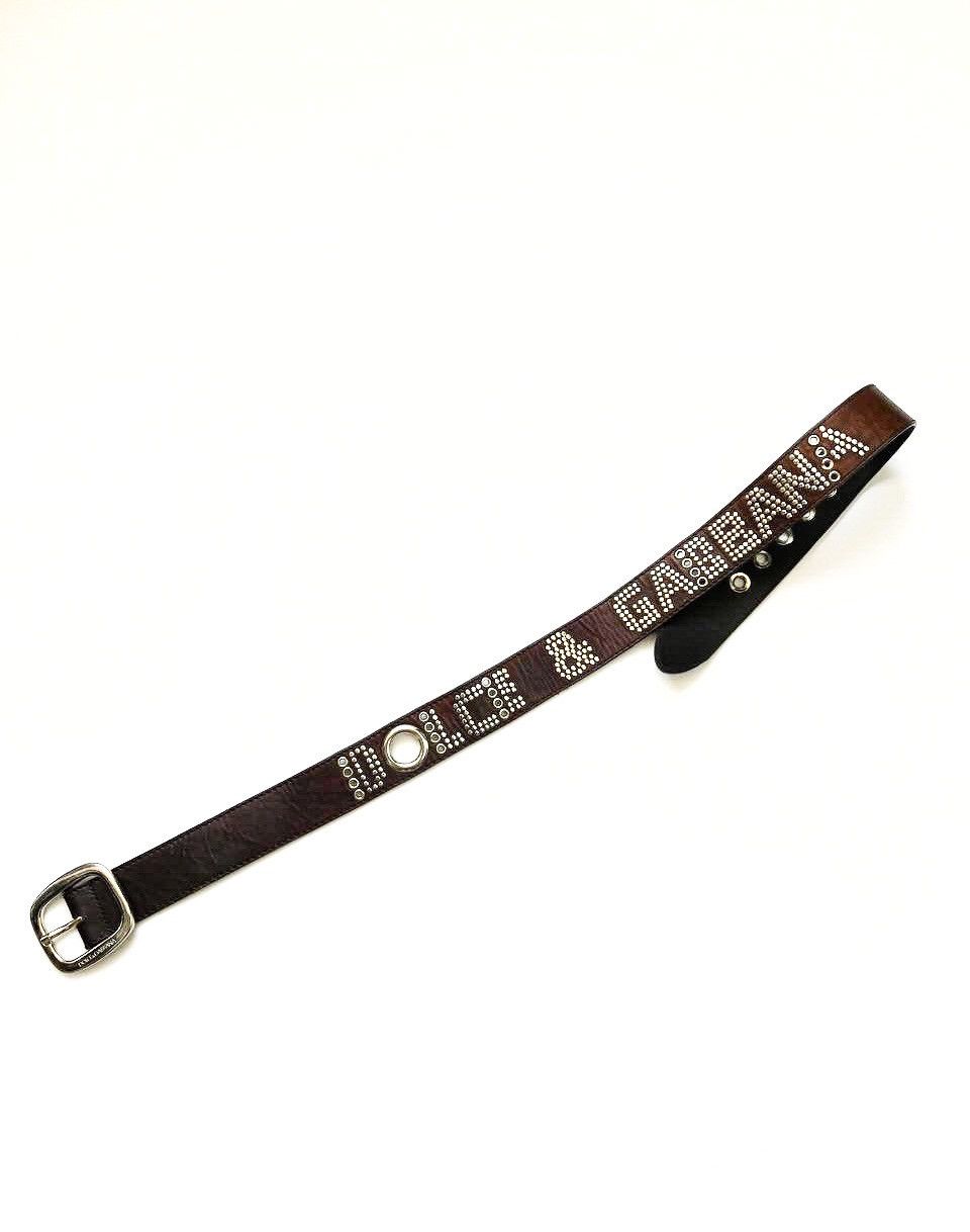Vintage Dolce Gabbana sequins letters leather logo belt y2k