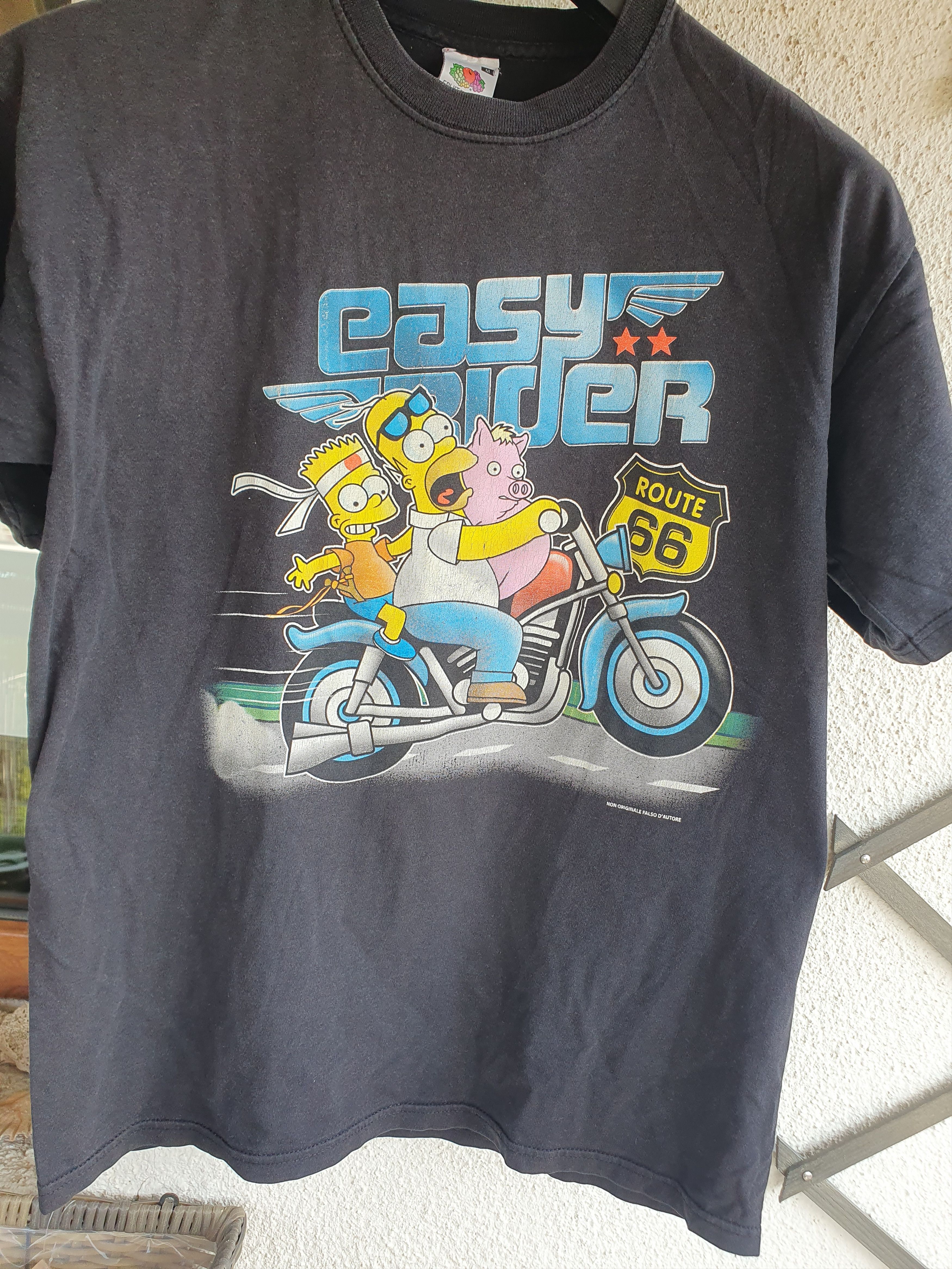 Fruit Of The Loom × The Simpsons × Vintage The Simpsons Easy Rider Route 66 t-shirt sz M Size US M / EU 48-50 / 2 - 2 Thumbnail