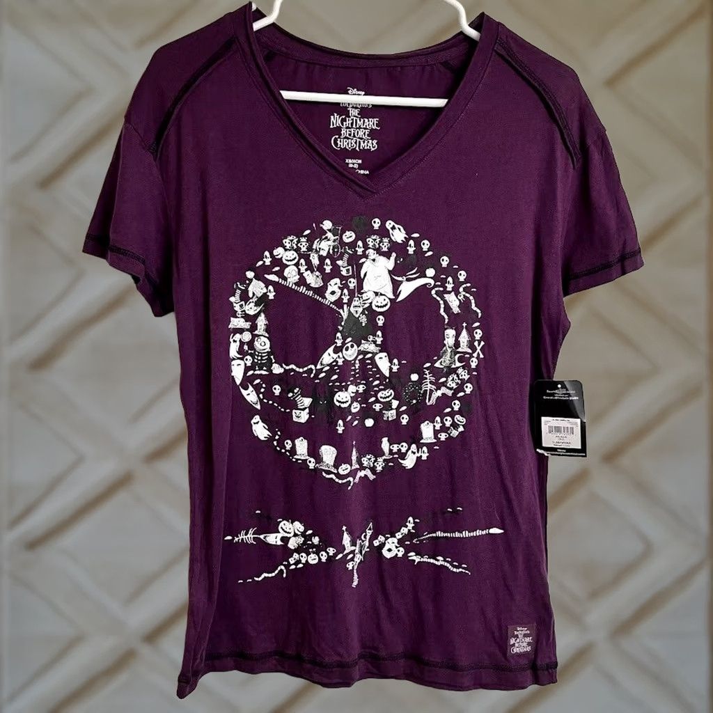 Disney VINTAGE Disney Nightmare Before Christmas Women's T Shirt XS Purple Size XS / US 0-2 / IT 36-38 - 1 Thumbnail