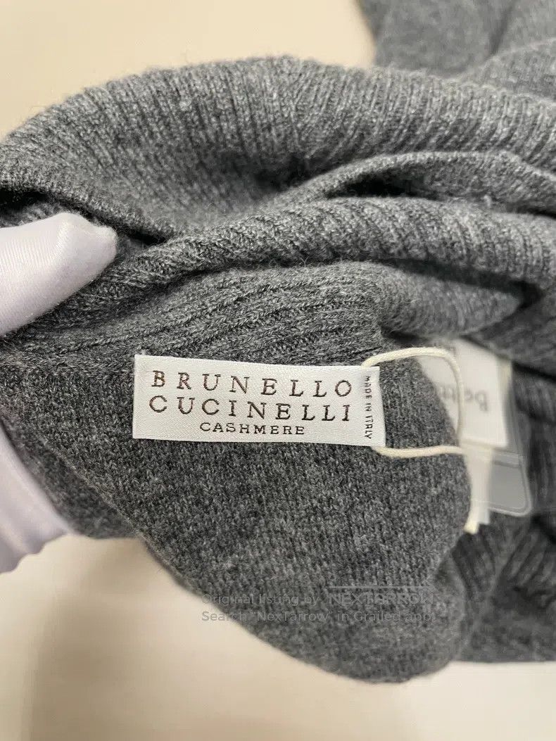 Brunello Cucinelli Brunello Cucinelli Dark grey studded cashmere sweater Size S / US 4 / IT 40 - 3 Thumbnail