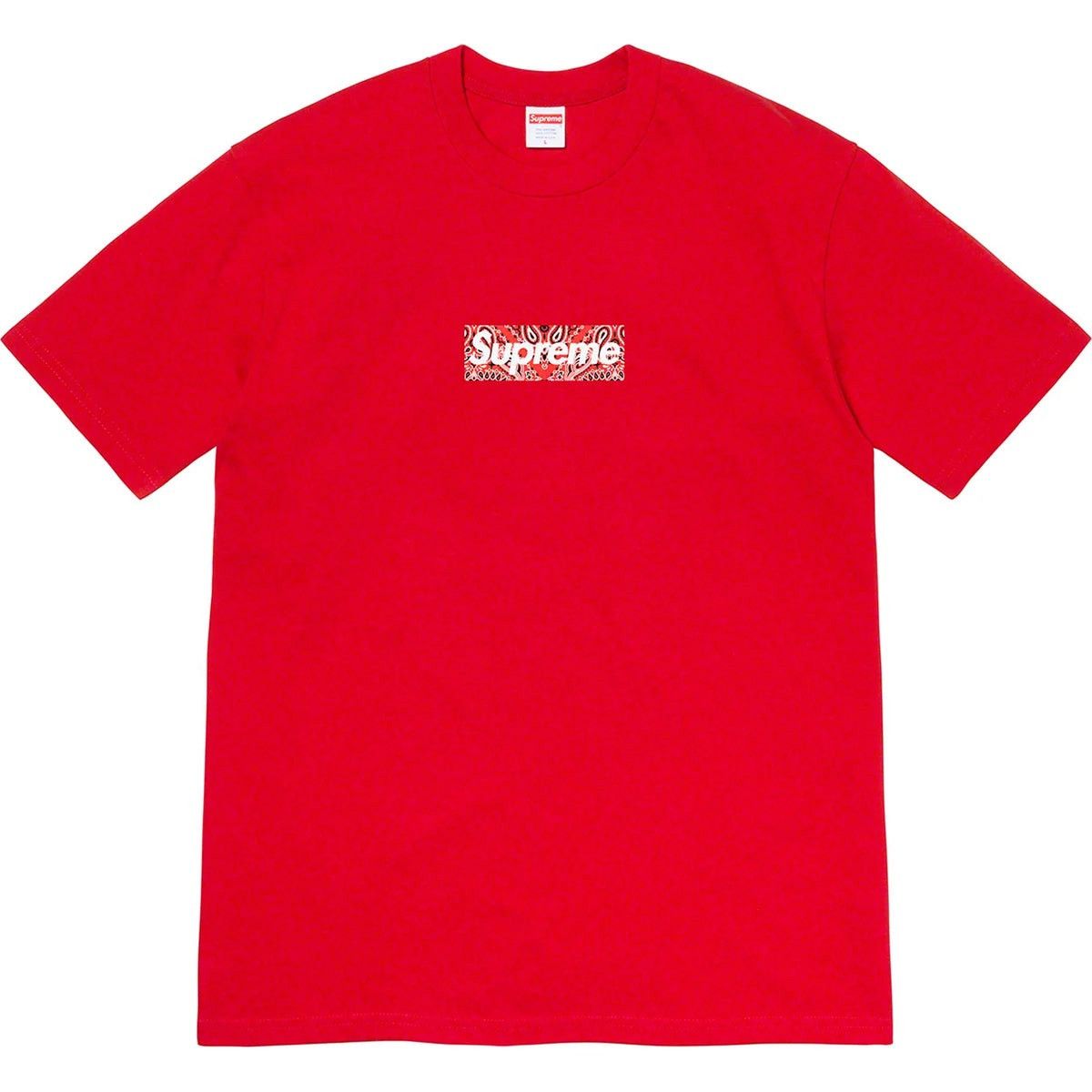 Supreme Supreme Bandana Box Logo Tee Red Medium FW19 Size US M / EU 48-50 / 2 - 1 Thumbnail
