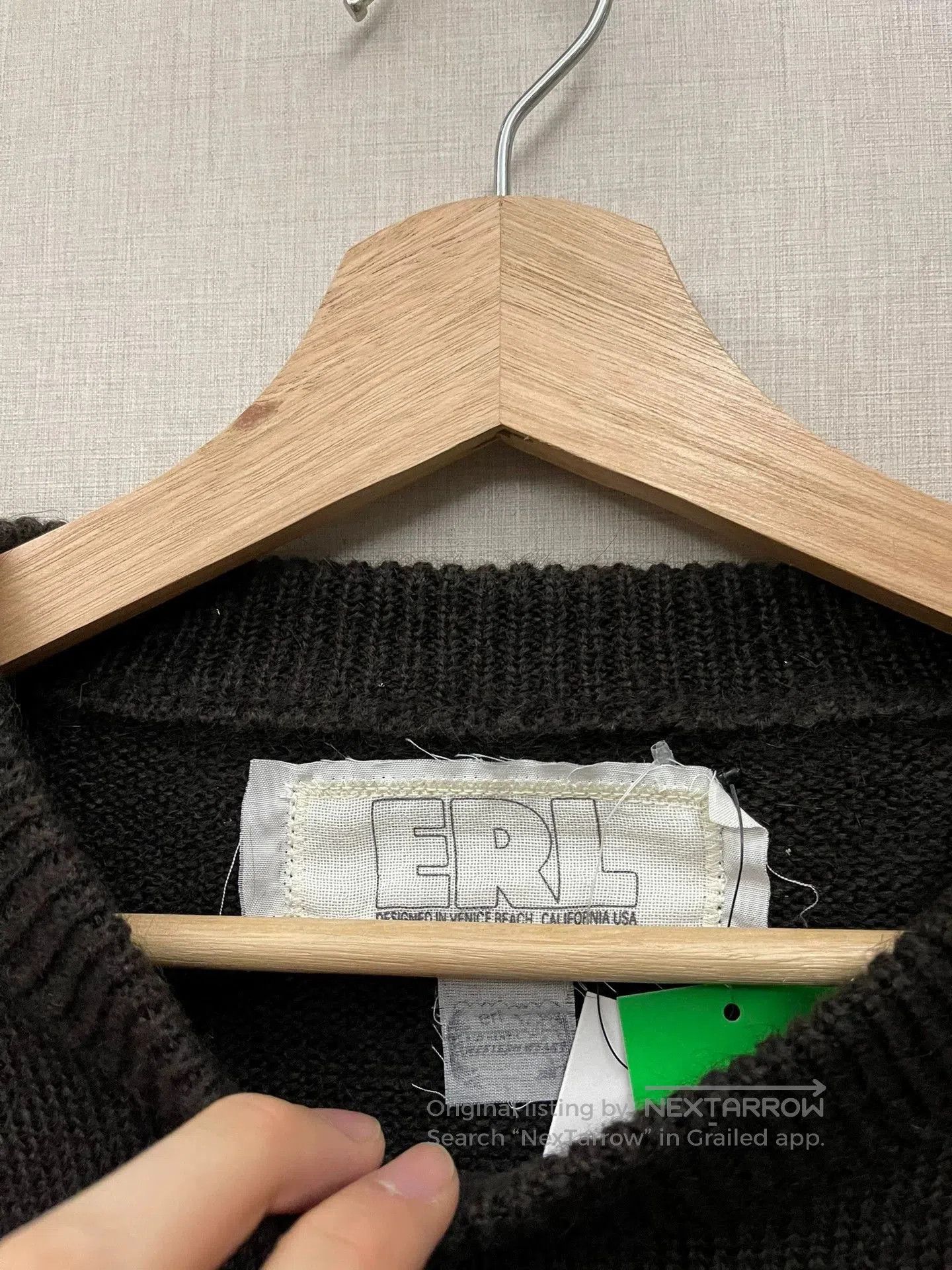 ERL Brown Graphic Knit Sweater with Logo and Text. Size US L / EU 52-54 / 3 - 5 Thumbnail