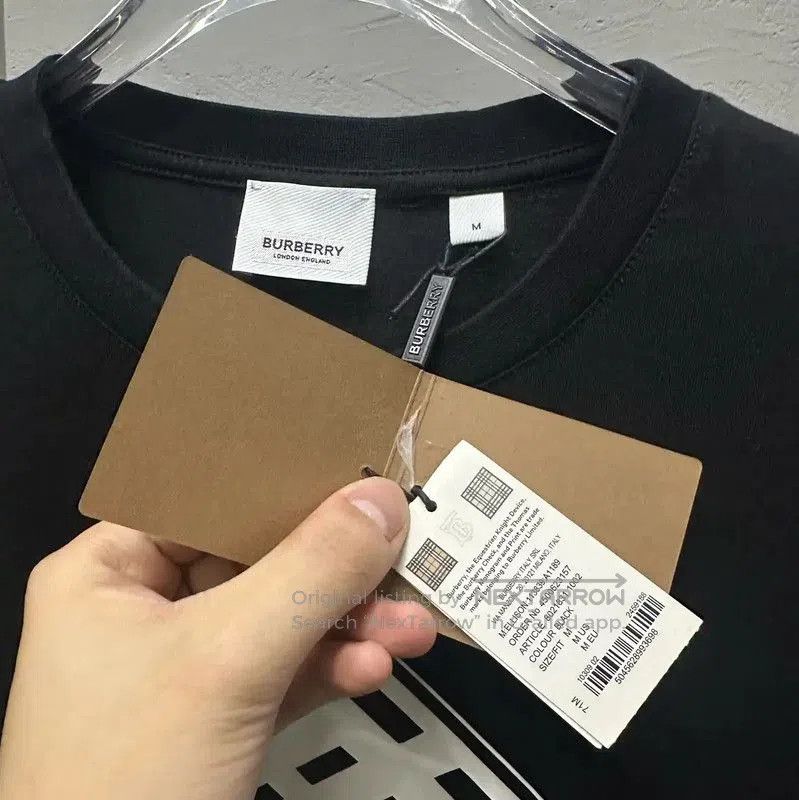 Burberry Burberry Black Cotton Logo Men's T. Size US M / EU 48-50 / 2 - 6 Thumbnail