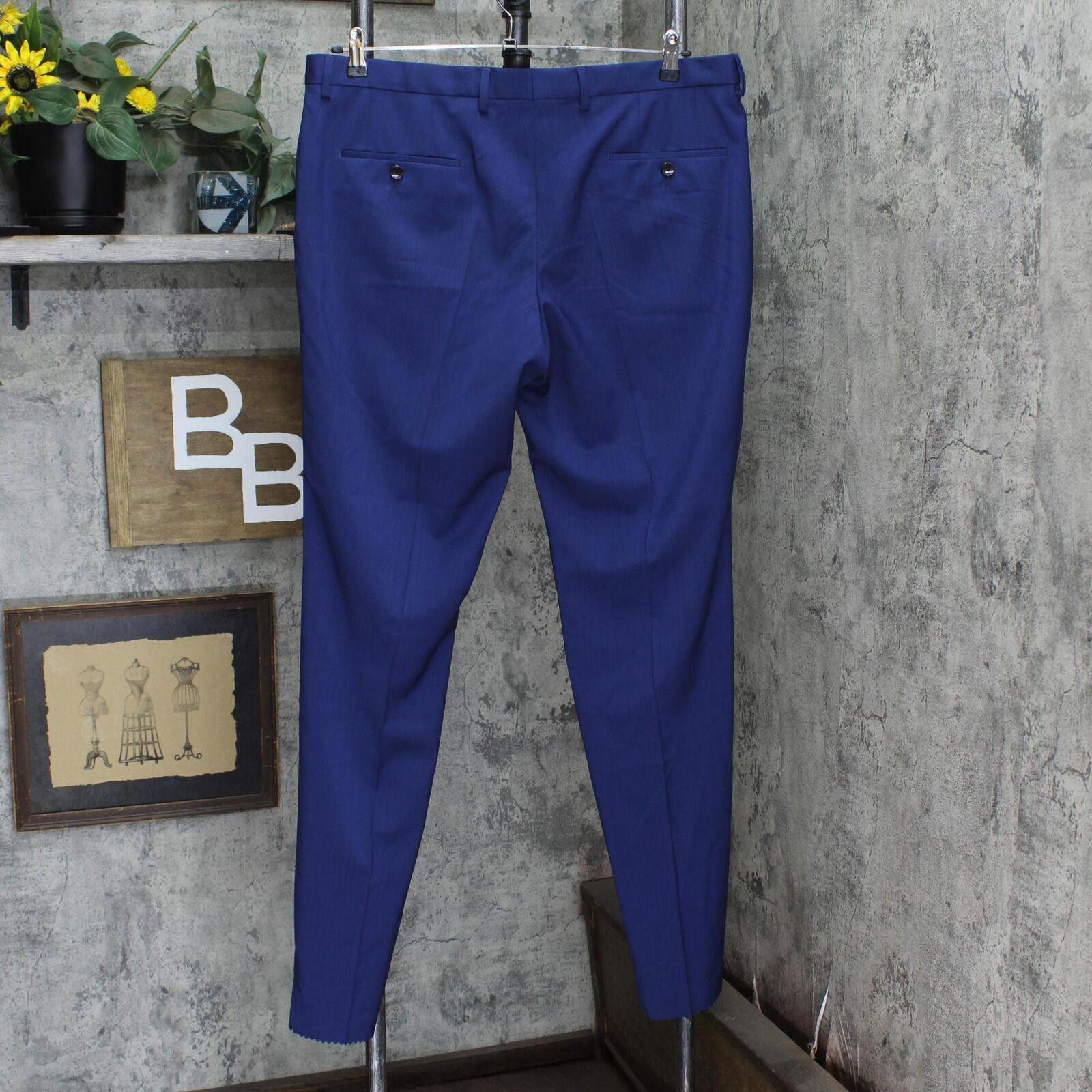 Hugo Boss NEW Boss Slim Fit Wool Suit Dress Unhemmed Pants Navy 38R Size US 32 / EU 48 - 2 Thumbnail