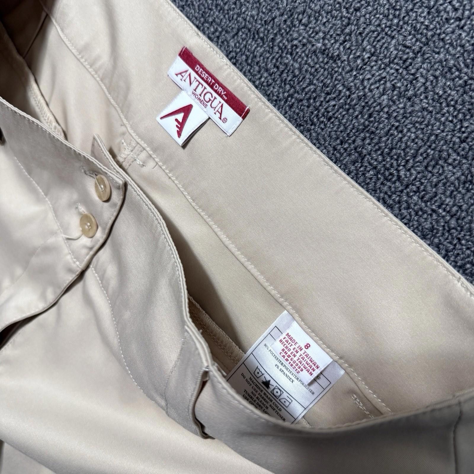 Antigua Antigua Desert Dry Khaki Golf Pants Womens 8 Cropped Stretch Size 30" / US 8 / IT 44 - 3 Thumbnail