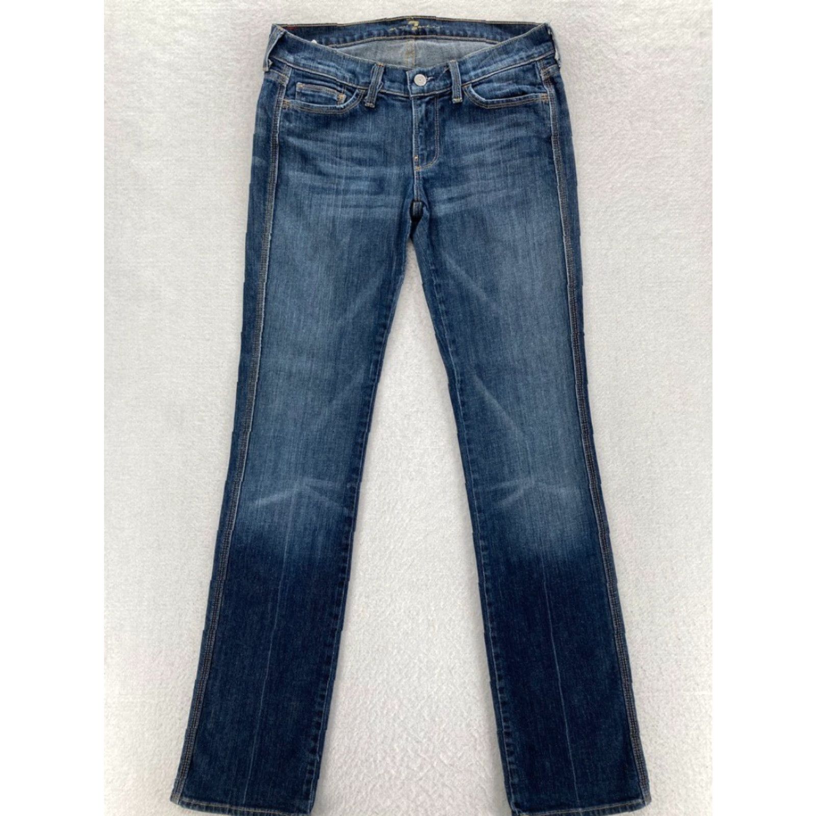 7 For All Mankind 7 For All Mankind Women's 28 Dark Wash Blue Stretch Denim Skinny Jeans Low Rise Size 28" / US 6 / IT 42 - 2 Thumbnail