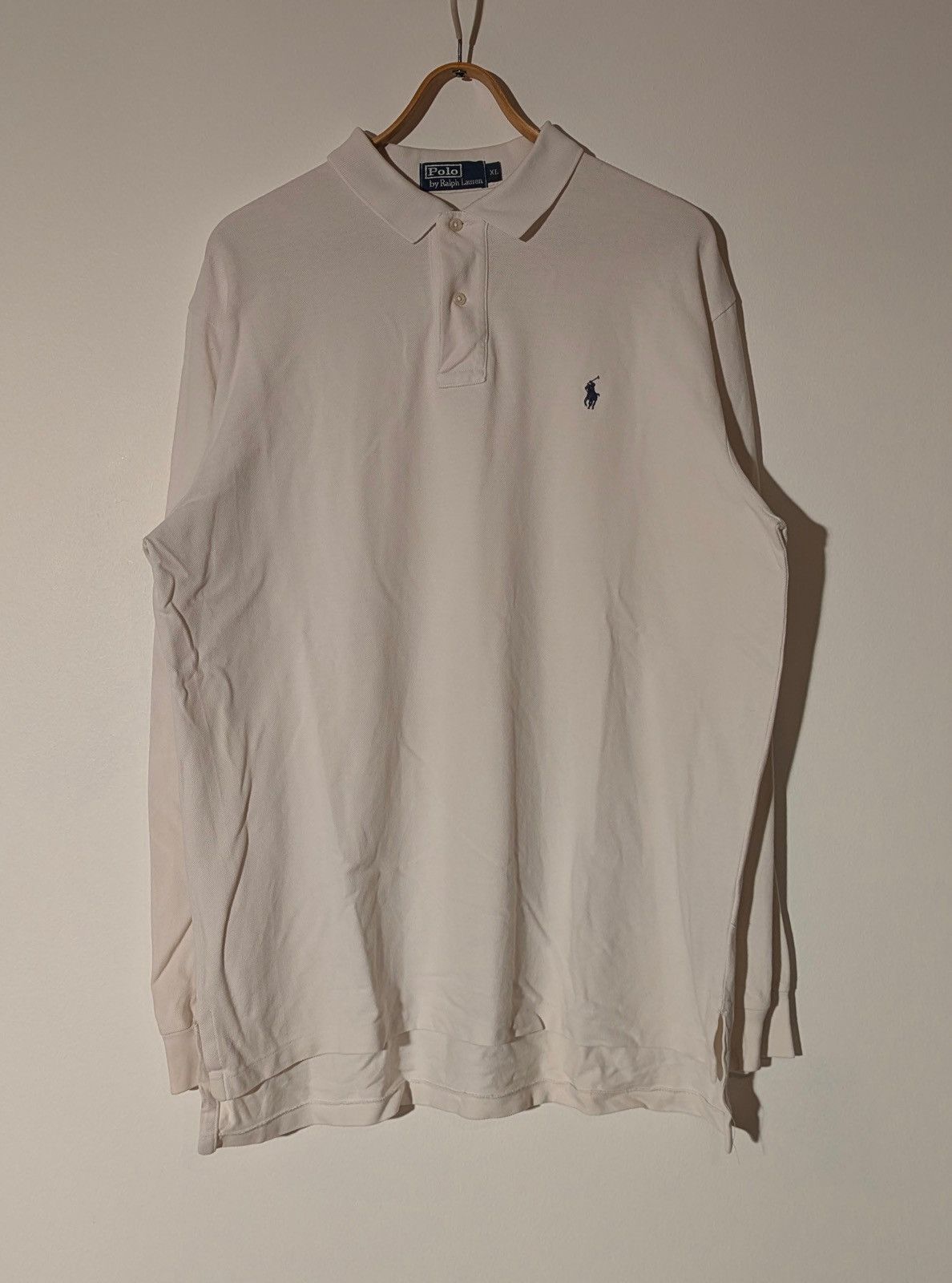 Polo Ralph Lauren 👕 Polo Ralph Lauren Long Sleeve Polo Shirt – Cream (Size XL) Size US XL / EU 56 / 4 - 1 Thumbnail