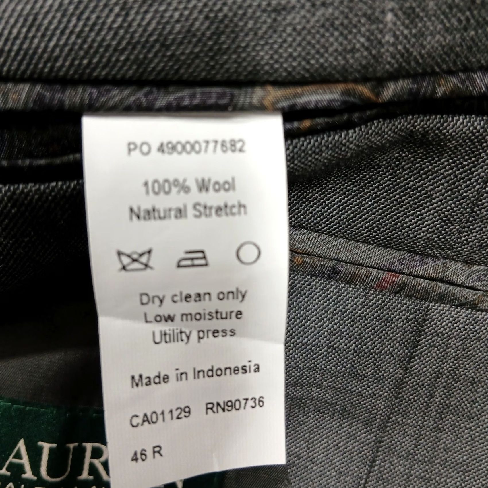 Ralph Lauren Lauren Ralph Lauren Blazer Men Gray 46R Wool Two-Button Herringbone Notch Lapel Regular Fit Chest Pocket Classic Business Dress Wool Blazer Mens Size 46R - 5 Thumbnail