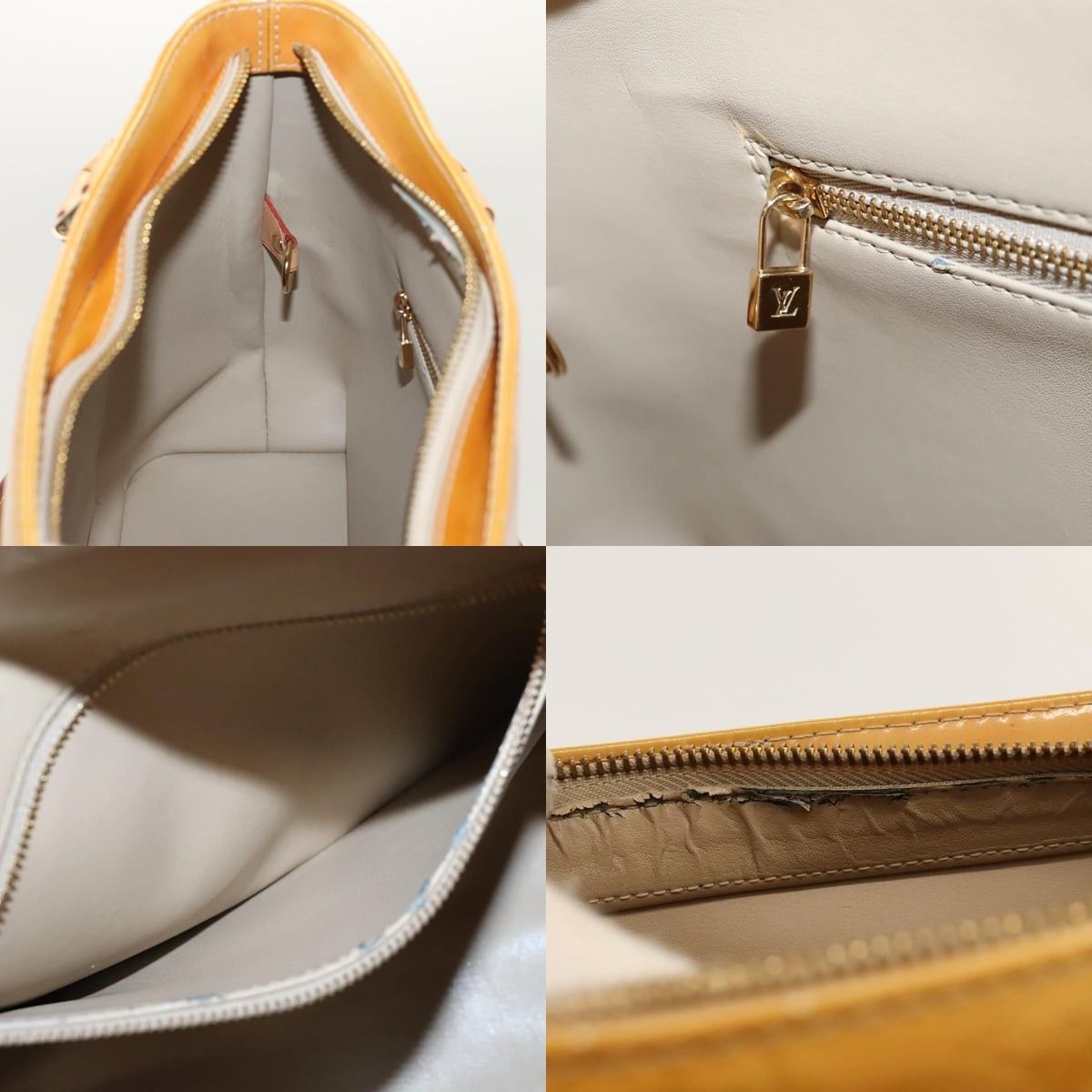 Louis Vuitton LOUIS VUITTON Monogram Vernis Houston Hand Bag Beige M91004 Size ONE SIZE - 12 Thumbnail