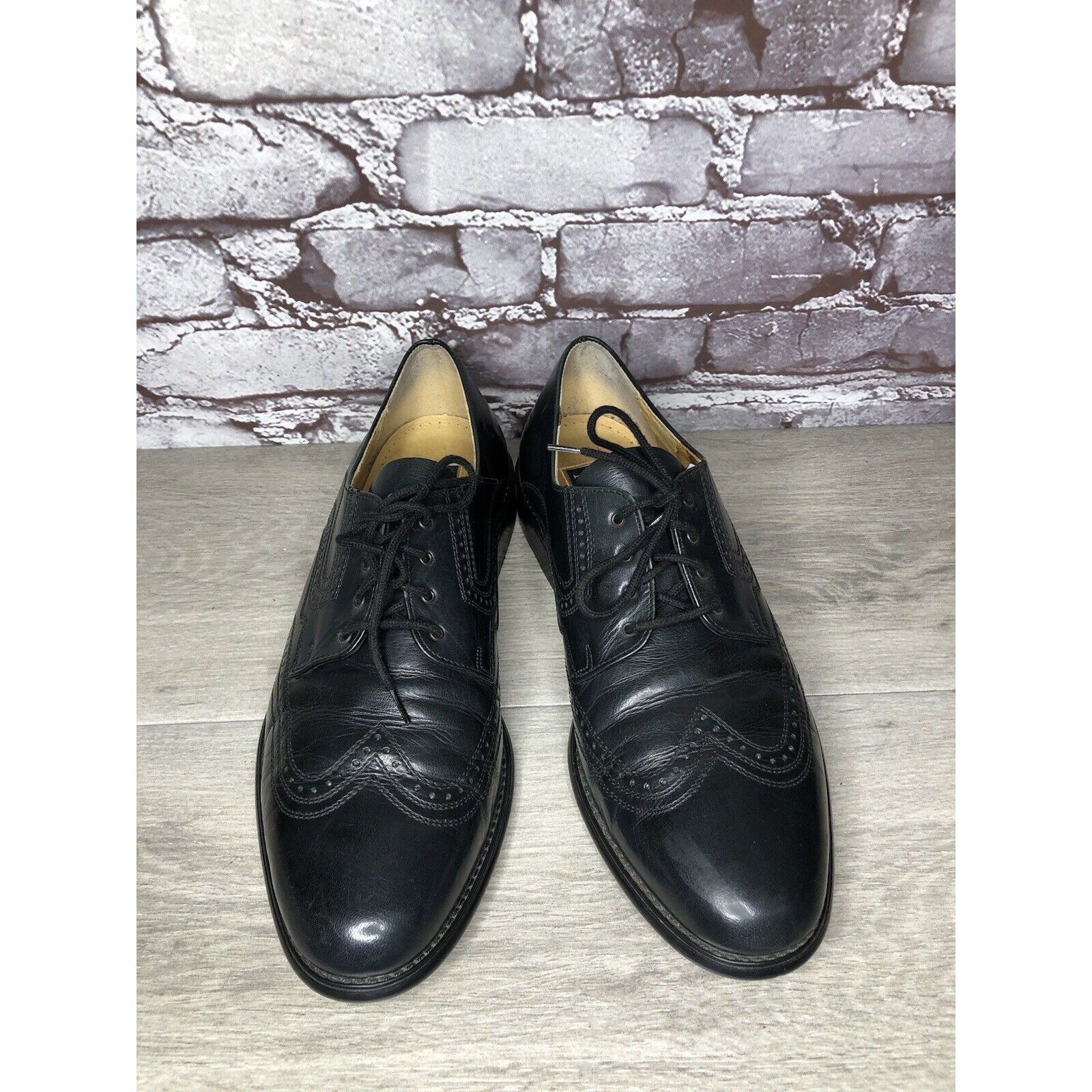 Other M. JOHN Classic Black Leather Wingtip Oxford Lace Dress Shoe Size US 10 / EU 43 - 24 Thumbnail