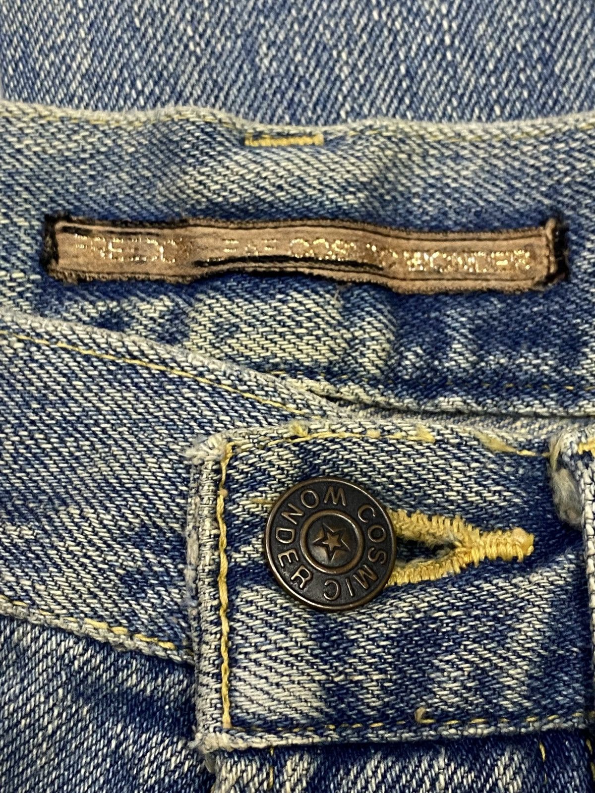 Cosmic Wonder Rare🔥1999 Cosmic Wonder ‘MADONNA’ Patchwork Distressed Denim Size 30" / US 8 / IT 44 - 15 Thumbnail