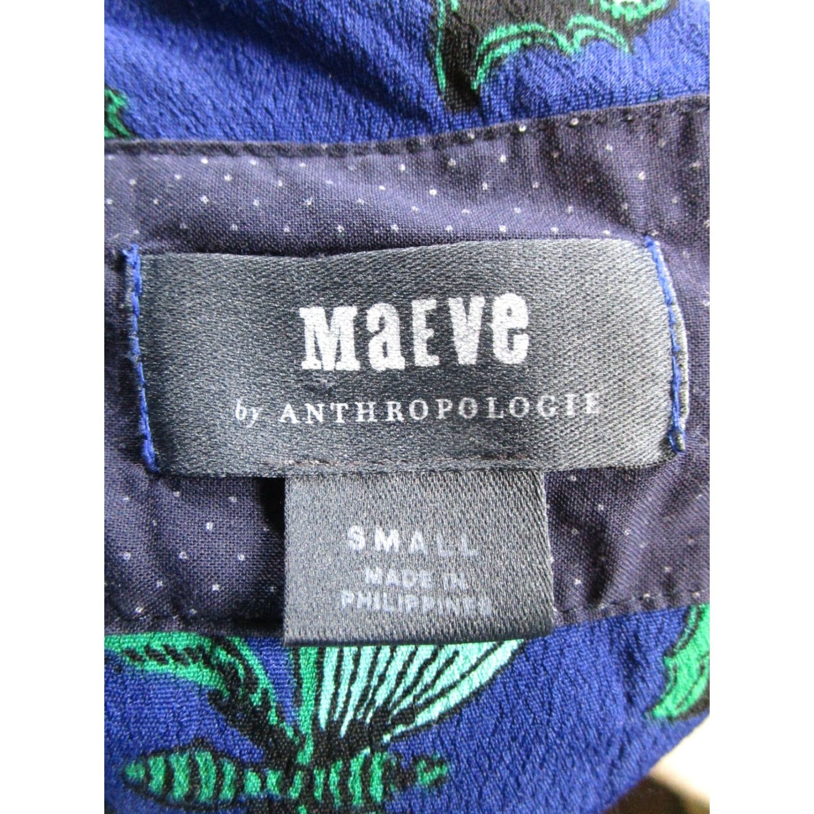 Vintage Maeve Dress Womens Small Blue Green Butterfly Wrap Blouson Size S / US 4 / IT 40 - 3 Thumbnail