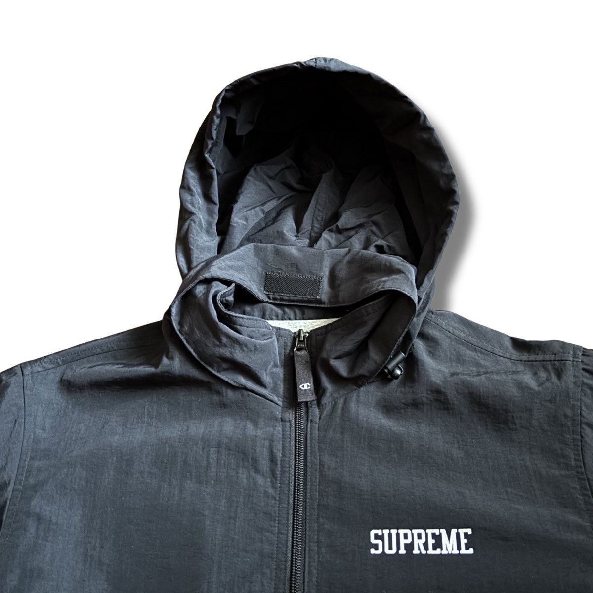 Champion × Supreme Supreme x Champion Black Men’s M Windbreaker Jacket SS18 Size US M / EU 48-50 / 2 - 4 Thumbnail