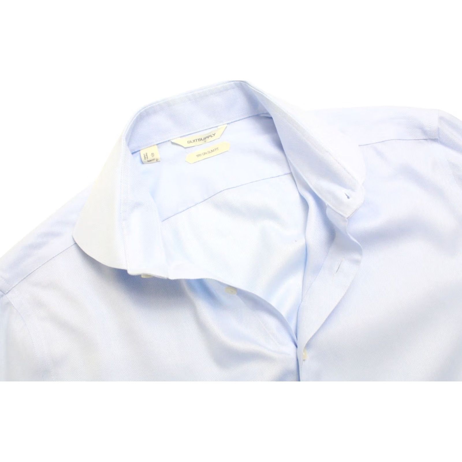 Suitsupply SUITSUPPLY Shirt Men's Slim Fit Formal Blue 43 / 17 Buttons Size 46R - 4 Thumbnail