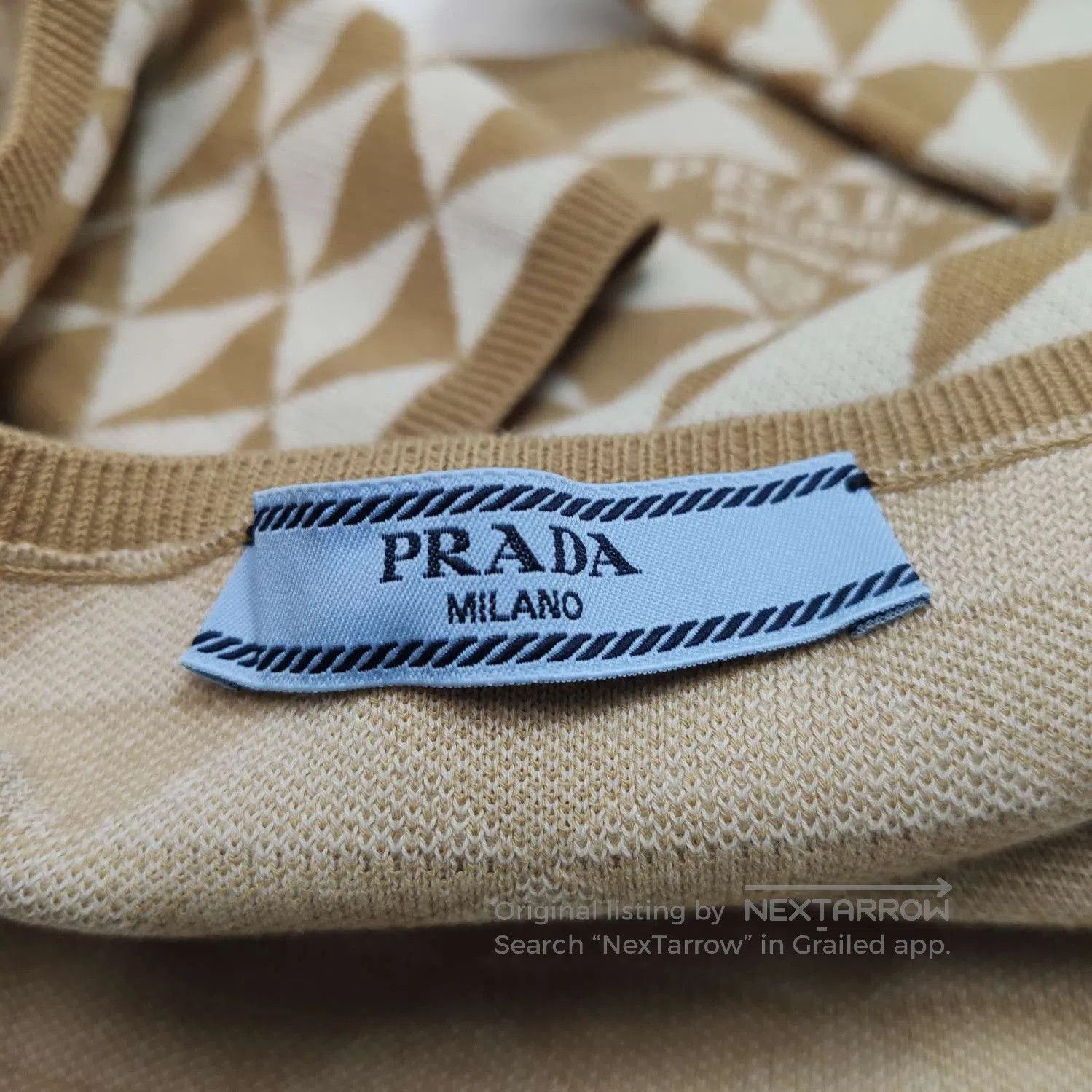 Prada Prada Color Block Knit Top in Beige . Size XS / US 0-2 / IT 36-38 - 5 Thumbnail