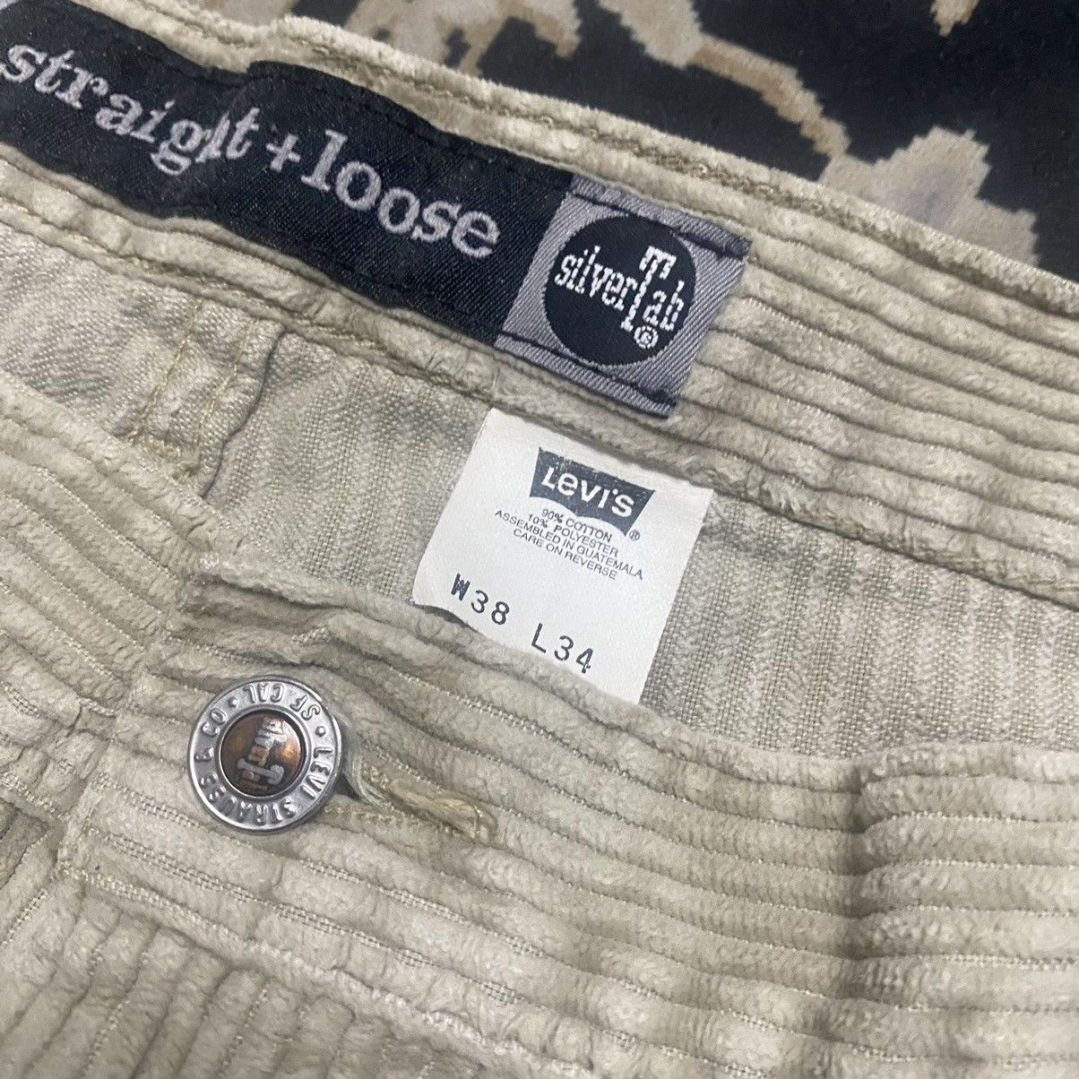 Levi's Vintage 90s Levis Silvertab Corduroy Straight+Loose Pants Size US 38 / EU 54 - 20 Thumbnail