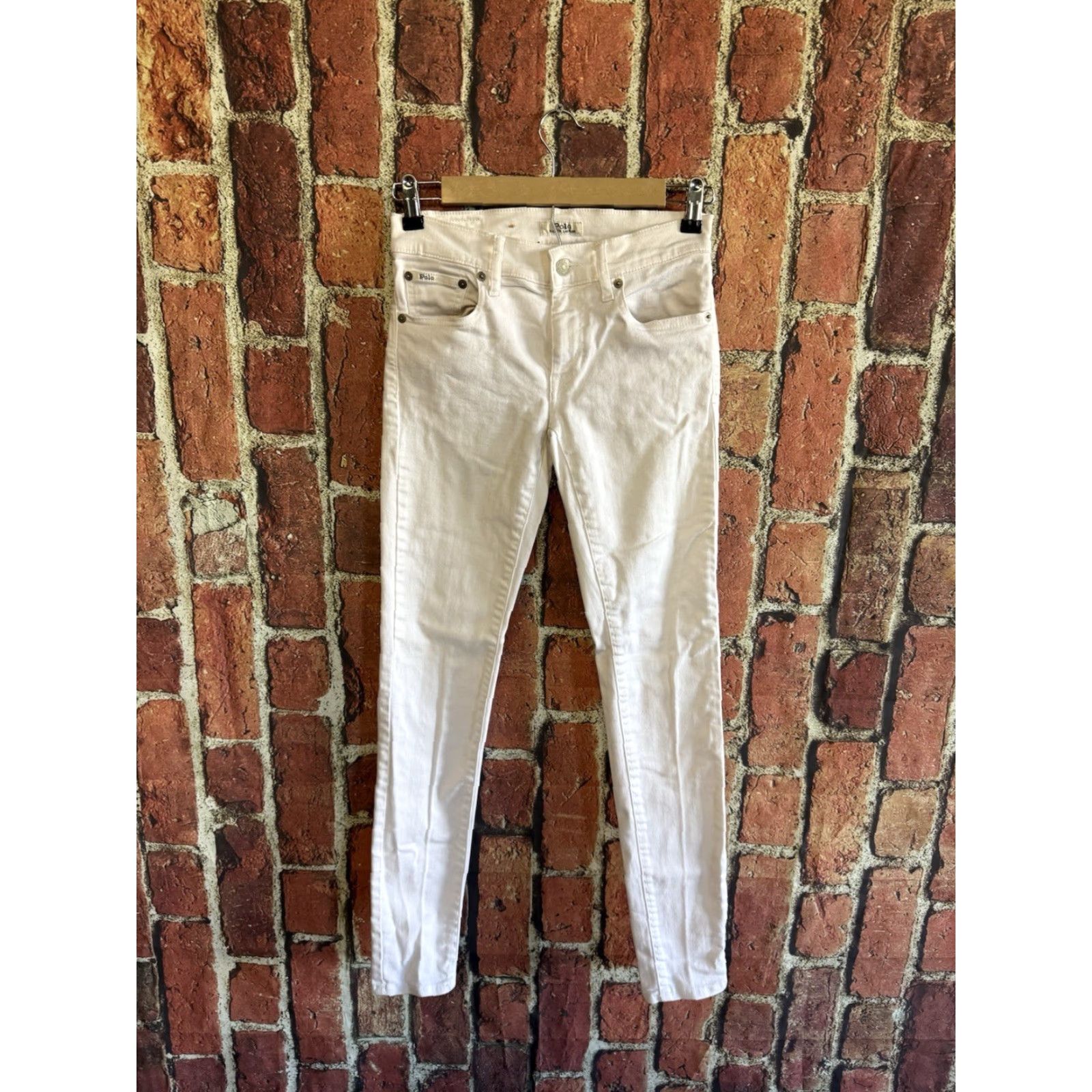 Polo Ralph Lauren Polo Ralph Lauren Womens White Straight Leg Skinny Pants 25R Regular 29in Chino, Pants, White, 25, Womens Size 42" / US 20 - 2 Thumbnail