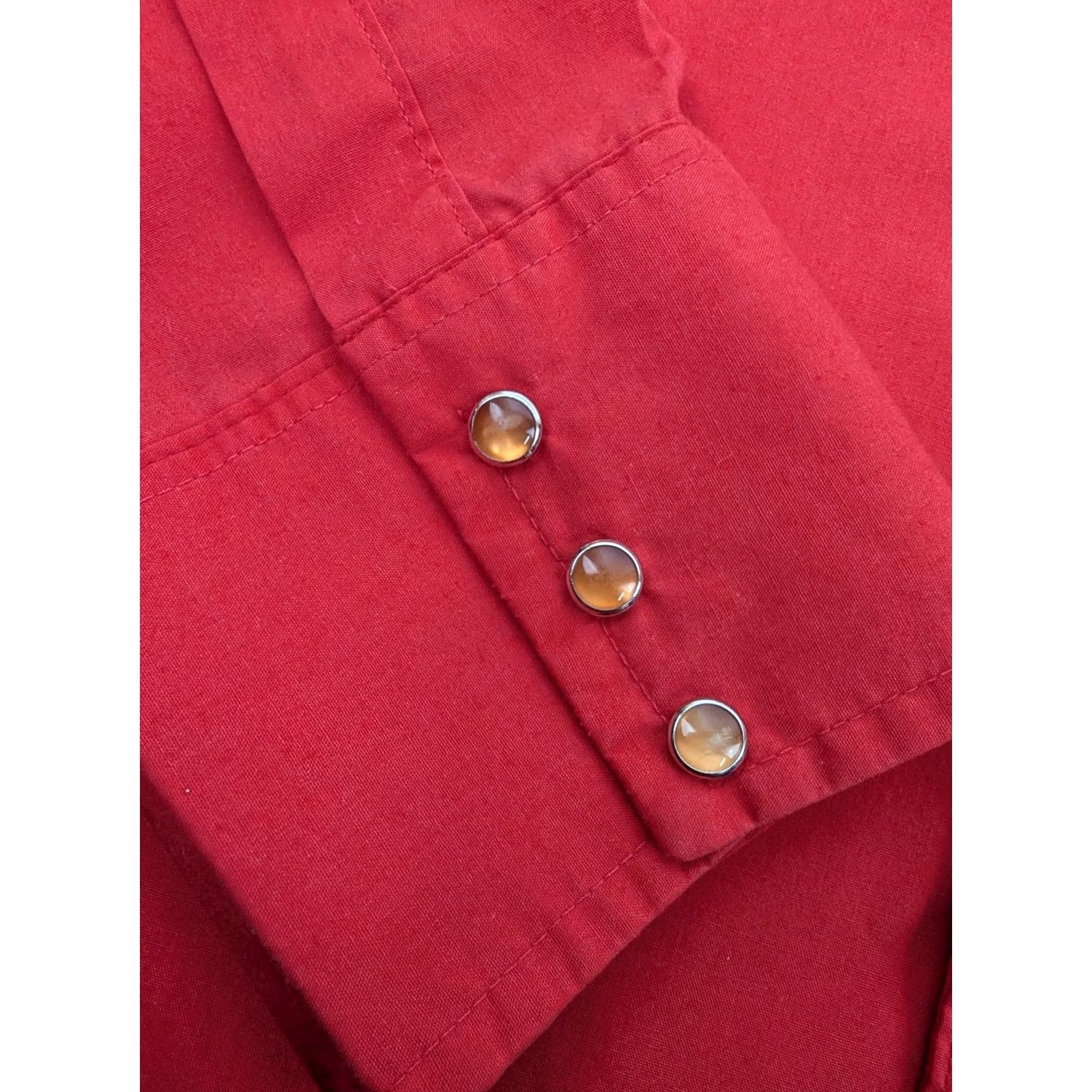 Wrangler VINTAGE Wrangler Shirt Mens Red Cowboy Cut X-Long Tails Pearl Snap USA 16x34 Button-Up Size US S / EU 44-46 / 1 - 2 Thumbnail