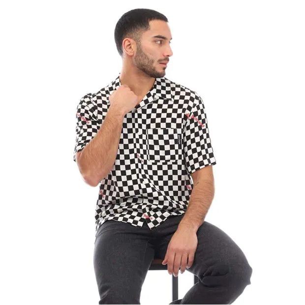 Palm Angels o1y0325 Logo Checked Shirt in Black/White Size US M / EU 48-50 / 2 - 4 Thumbnail