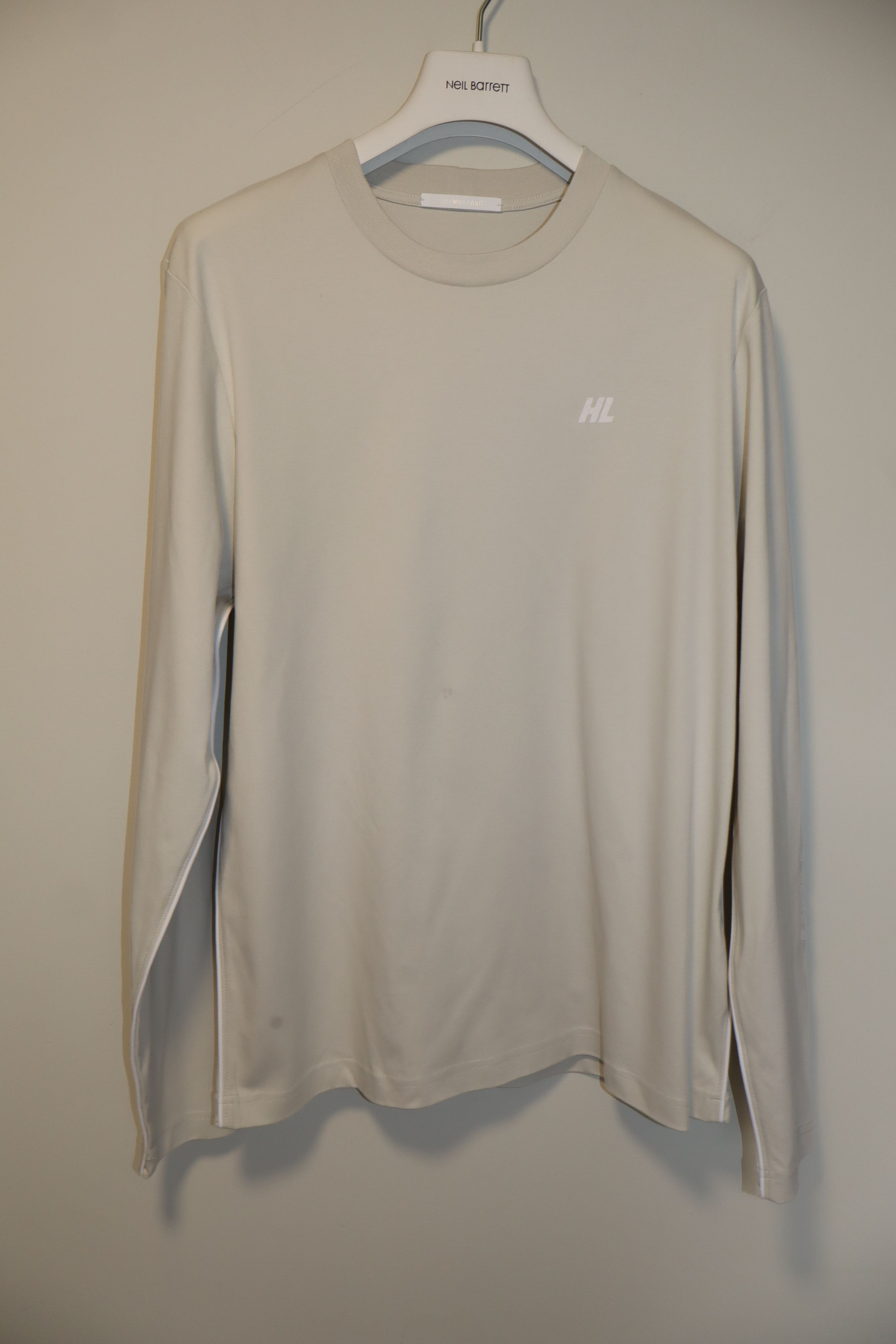 Helmut Lang Taupe Piping Long Sleeve T-Shirt Size US M / EU 48-50 / 2 - 2 Thumbnail