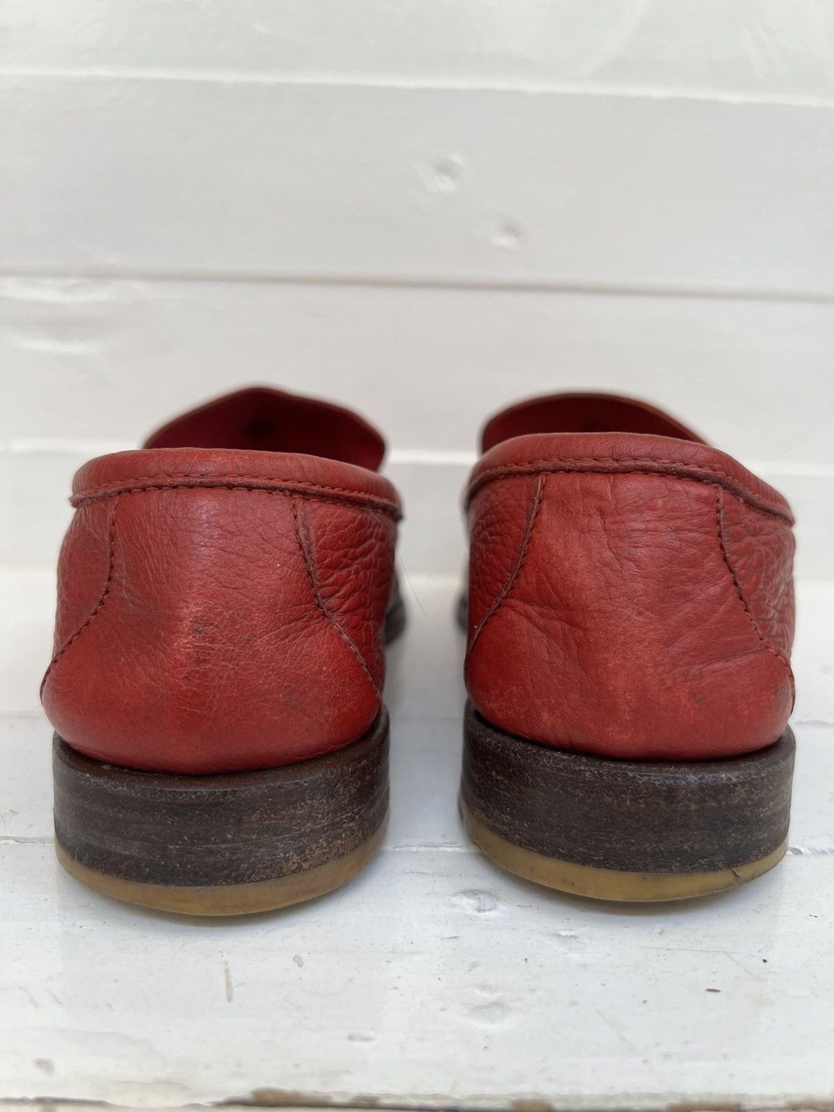 Paraboot Paraboot Veritable Mocassin Red Leather Boat Shoe Size US 7 / IT 37 - 8 Thumbnail
