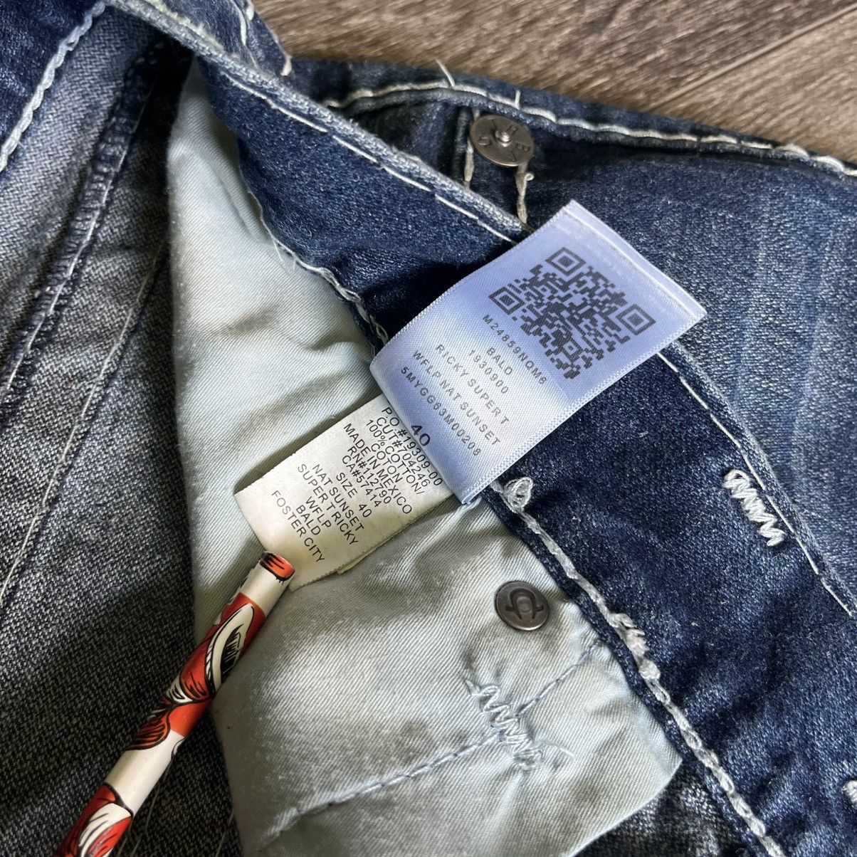 True Religion × Vintage Vintage 2000s True Religion Super T Ricky Denim Jeans 40x33 Size US 40 / EU 56 - 10 Thumbnail