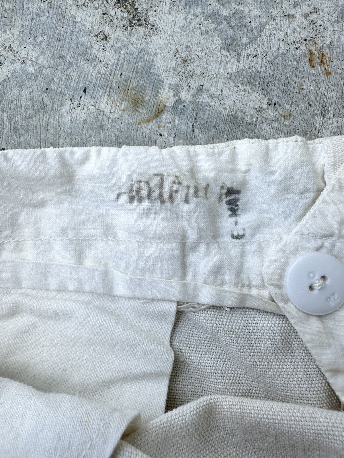 Vintage 50s-60s USN Navy Sailor Stained Dirty White pant Size US 36 / EU 52 - 12 Thumbnail