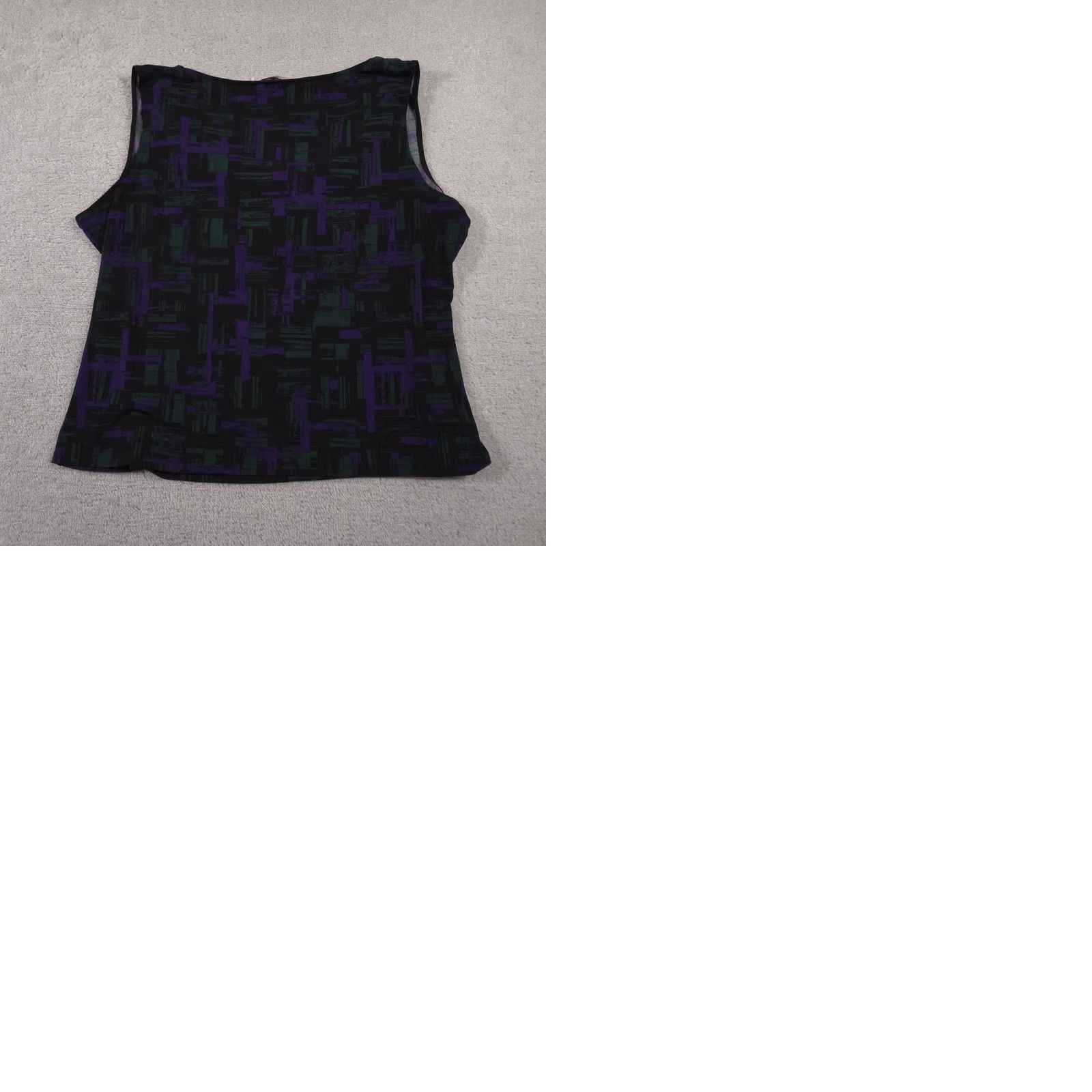 Calvin Klein Calvin Klein Top Womens 2X Black Purple Green Cowl Neck Sleeveless Blouse Size XXL / US 16-18 / IT 52-54 - 9 Thumbnail